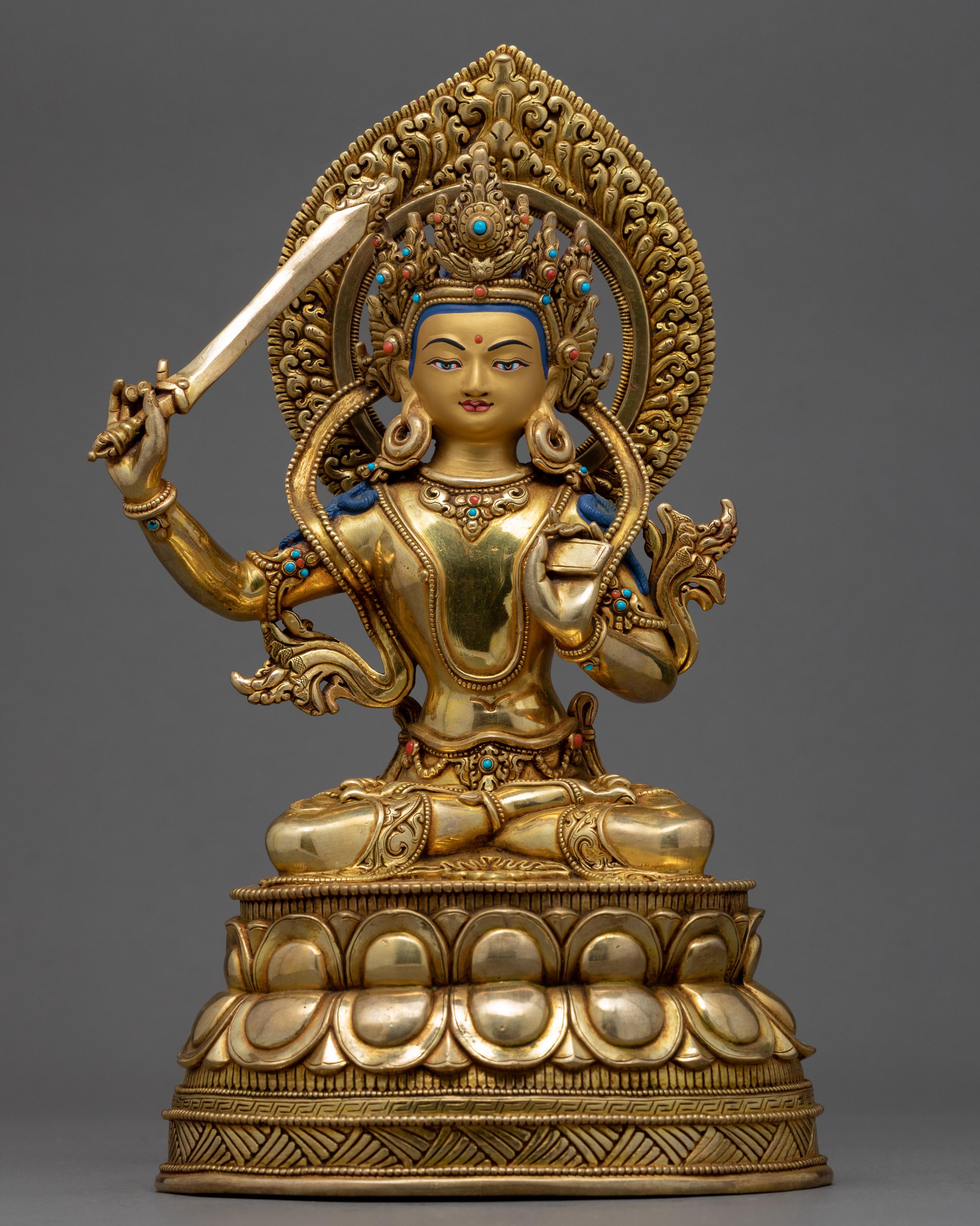Manjushri Buddha Statue | Traditionally Handmade Bodhisattva Statue