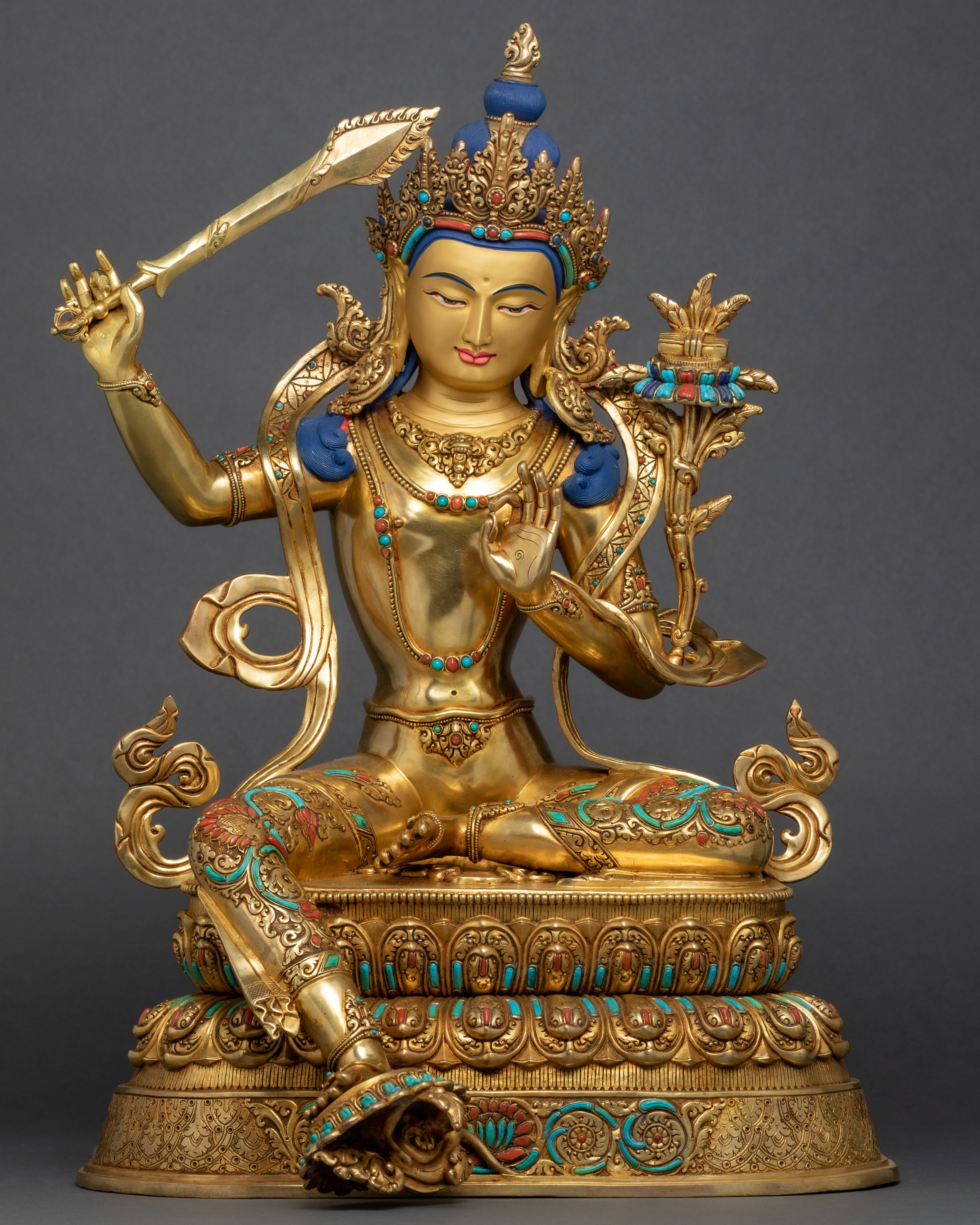Bodhisattva Manjushri Gold Statue