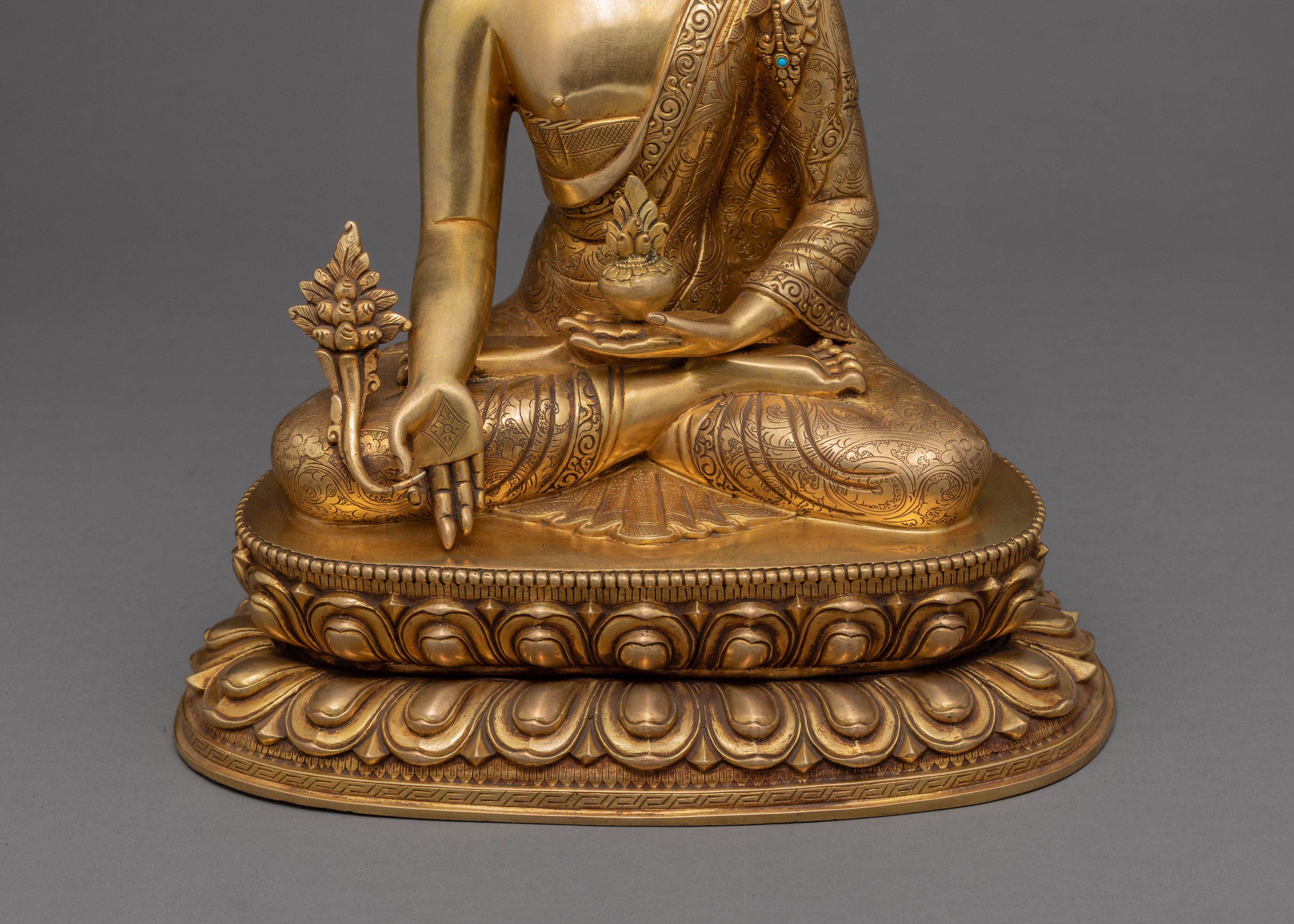 Medicine Buddha Statue | Hand-carved Healing Buddha Figurine