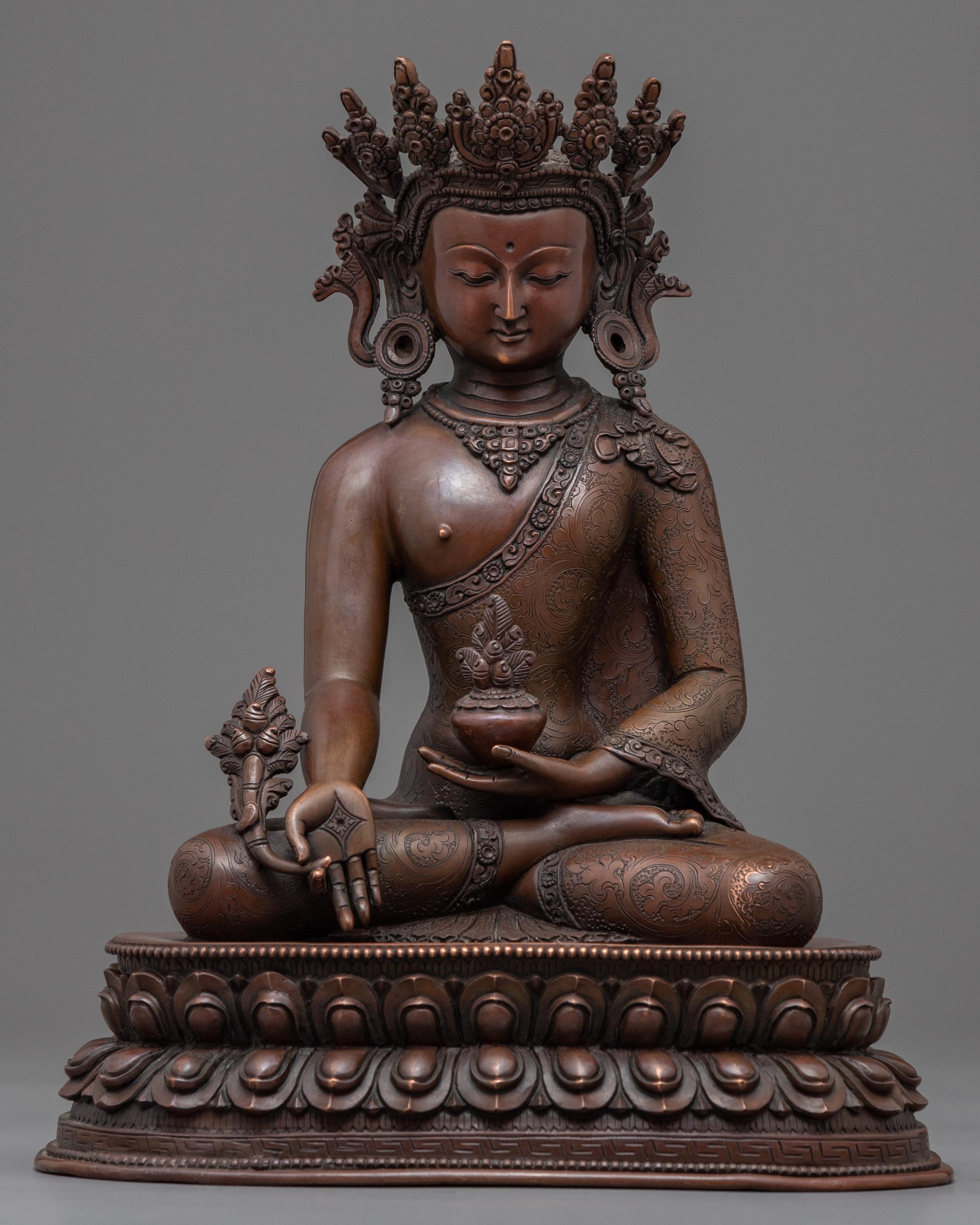 Crown Buddha Medicine Statue