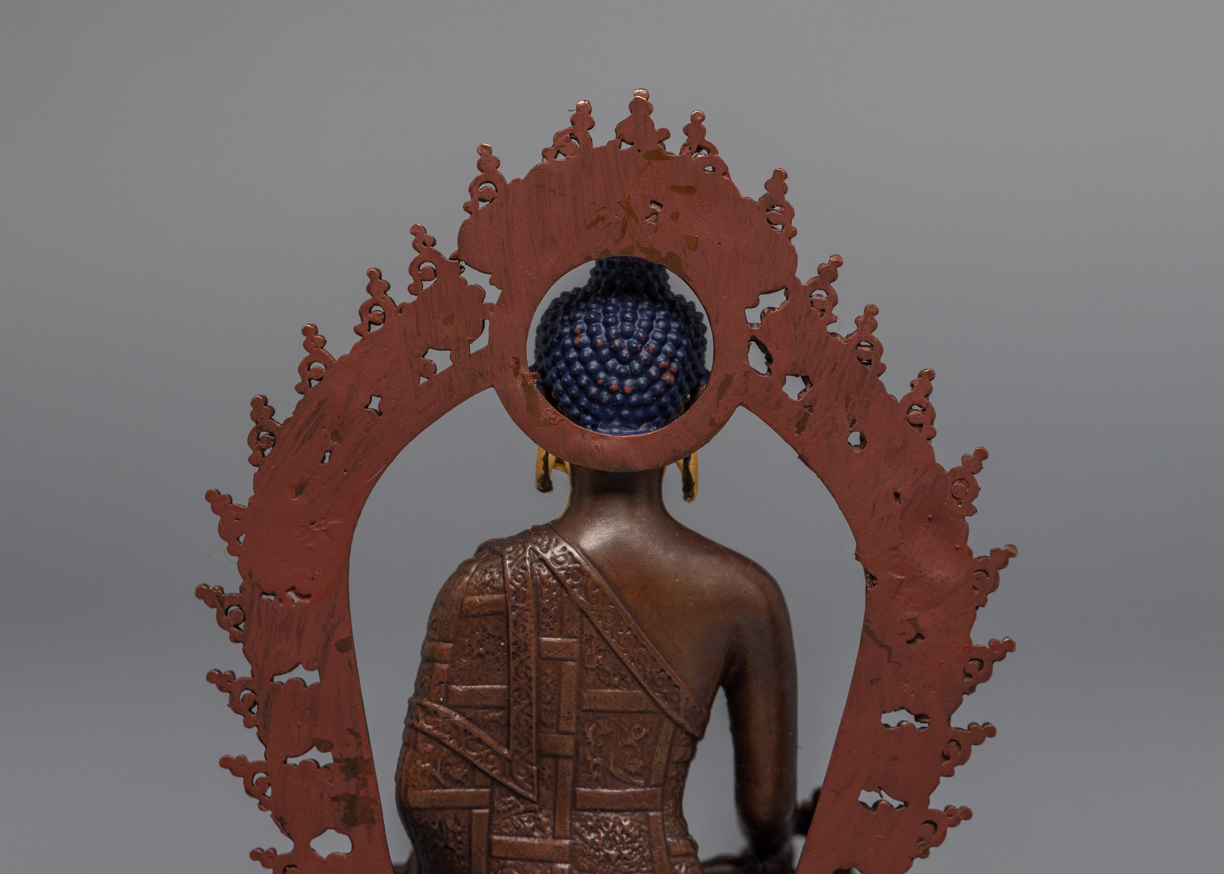 Medicine Buddha Tibetan Sculpture | Traditionally Hand Carved Healing Buddha Art