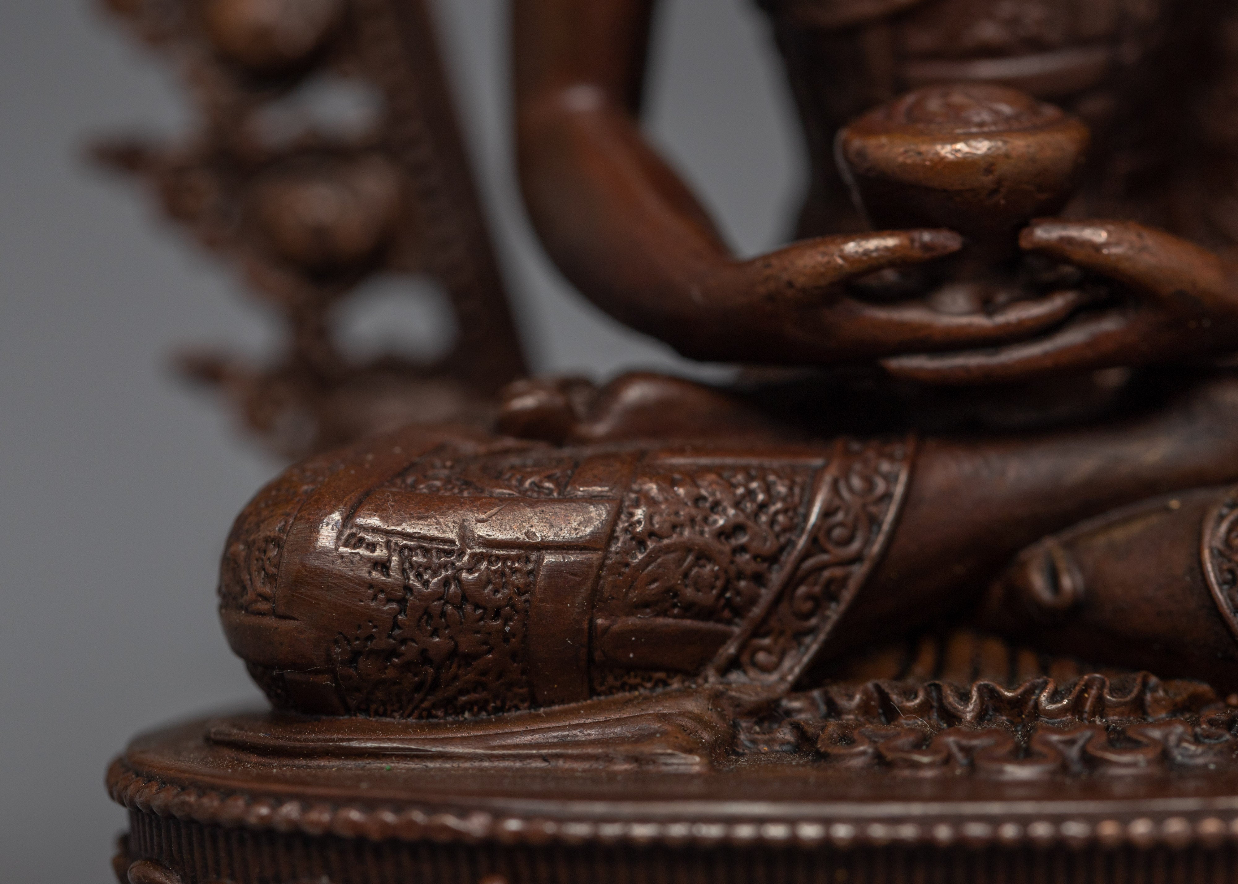 Machine Crafted Amitabha Practice Sculpture | Tibetan Art Plated with Gold