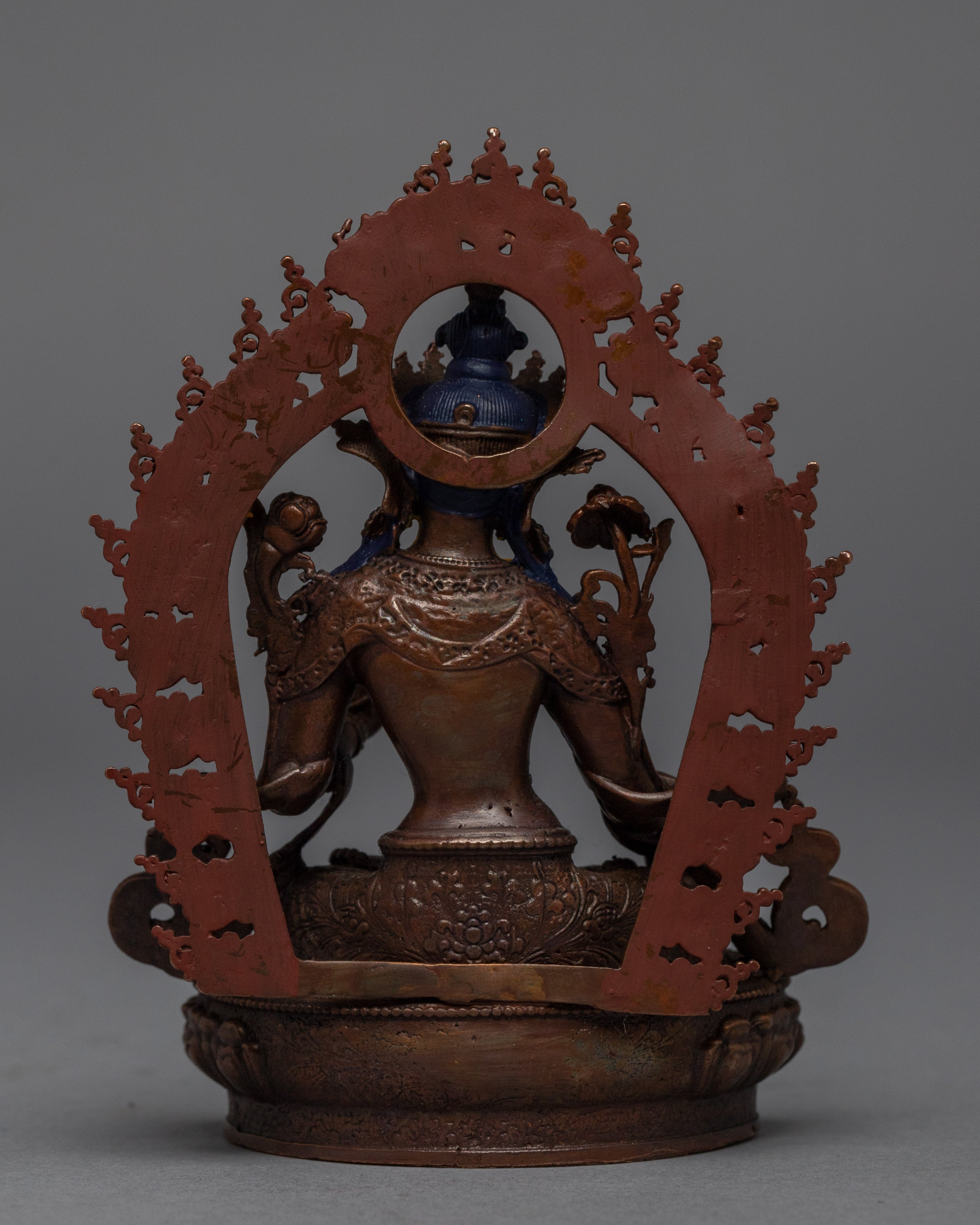 Miniature White Tara Practice Sculpture | Tibetan Buddhist Deity Gold Gilded Statue