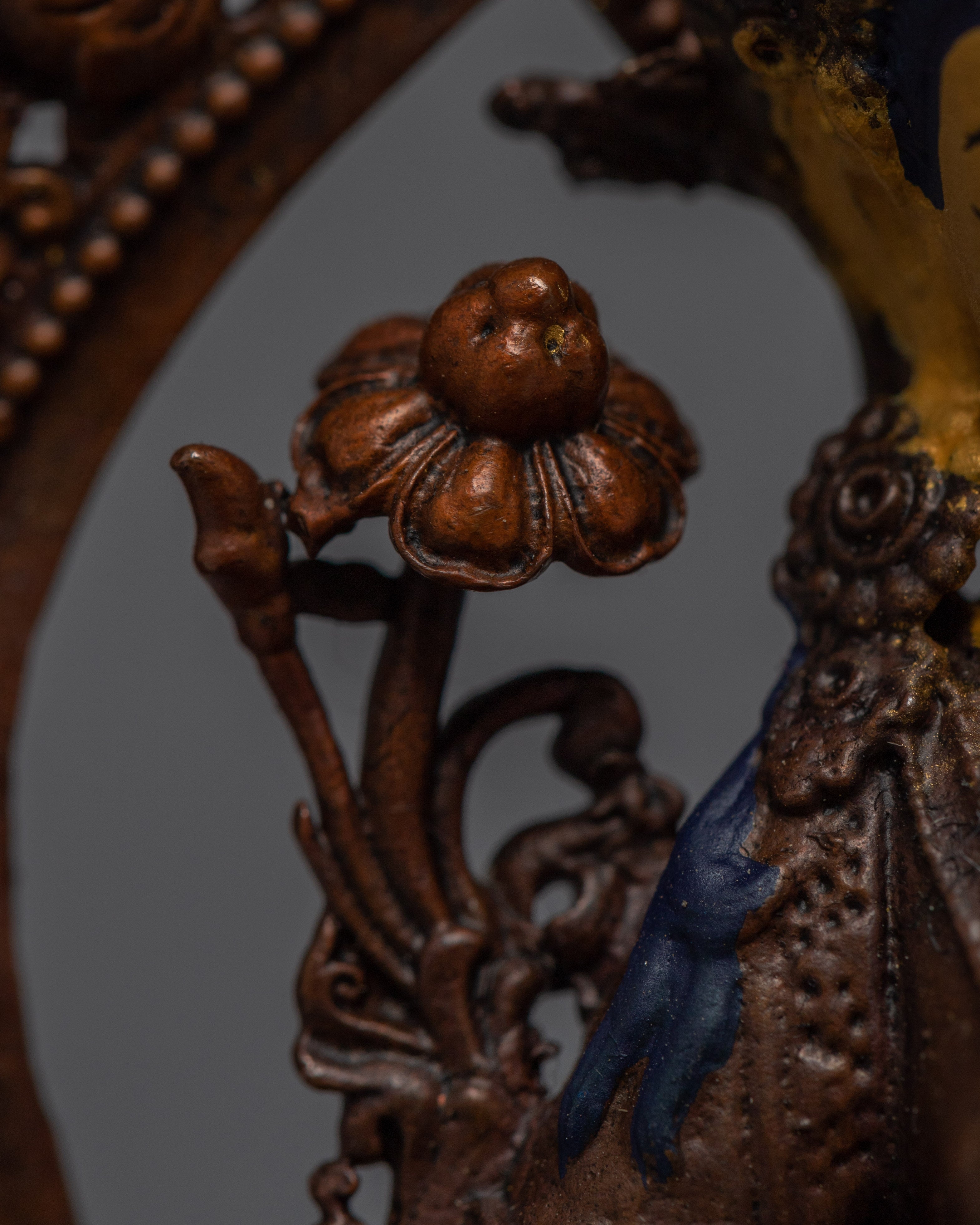 Miniature White Tara Practice Sculpture | Tibetan Buddhist Deity Gold Gilded Statue