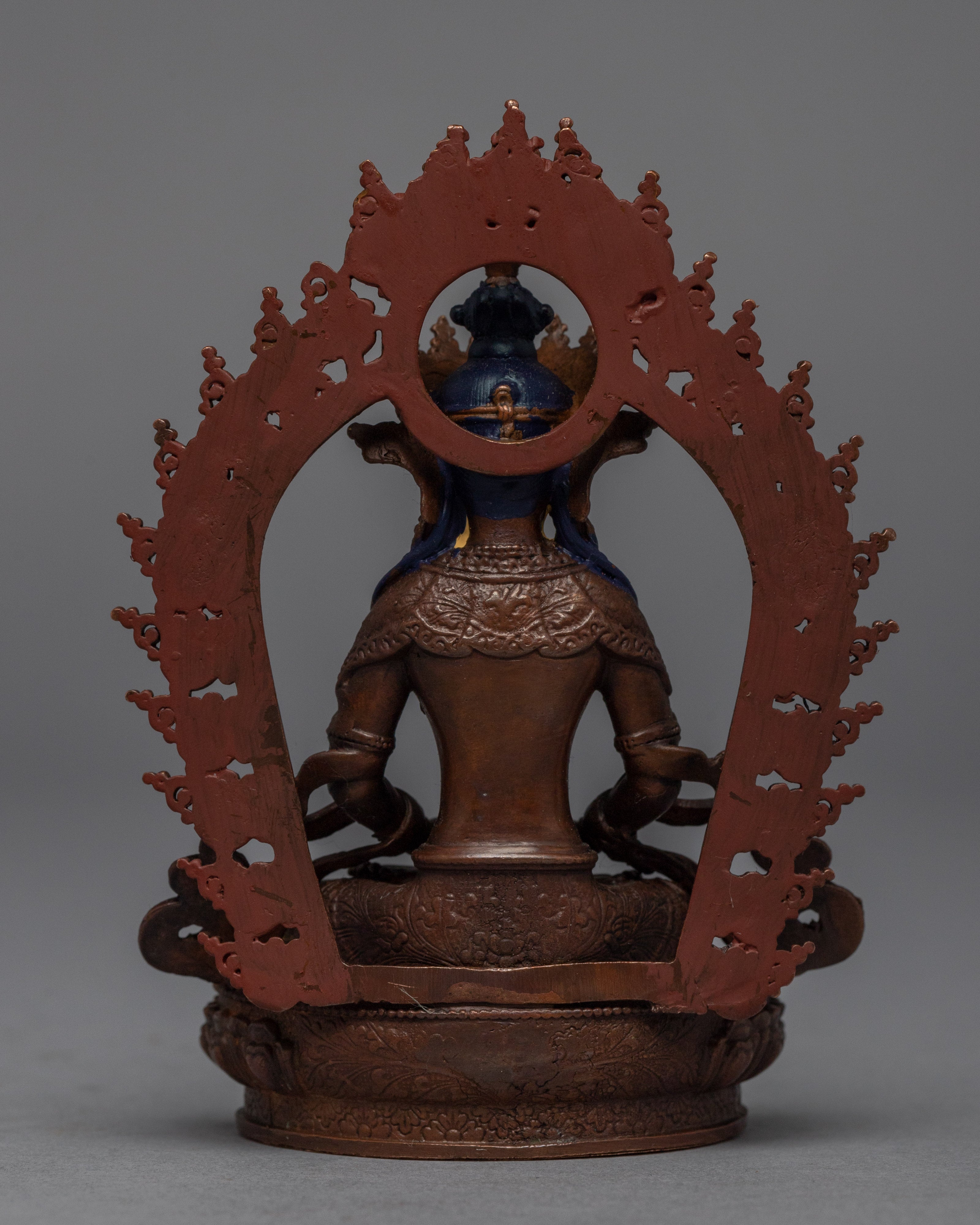 Amitayus Long Life Practice Sculpture | Machine-Made Miniature Buddhist Deity Art