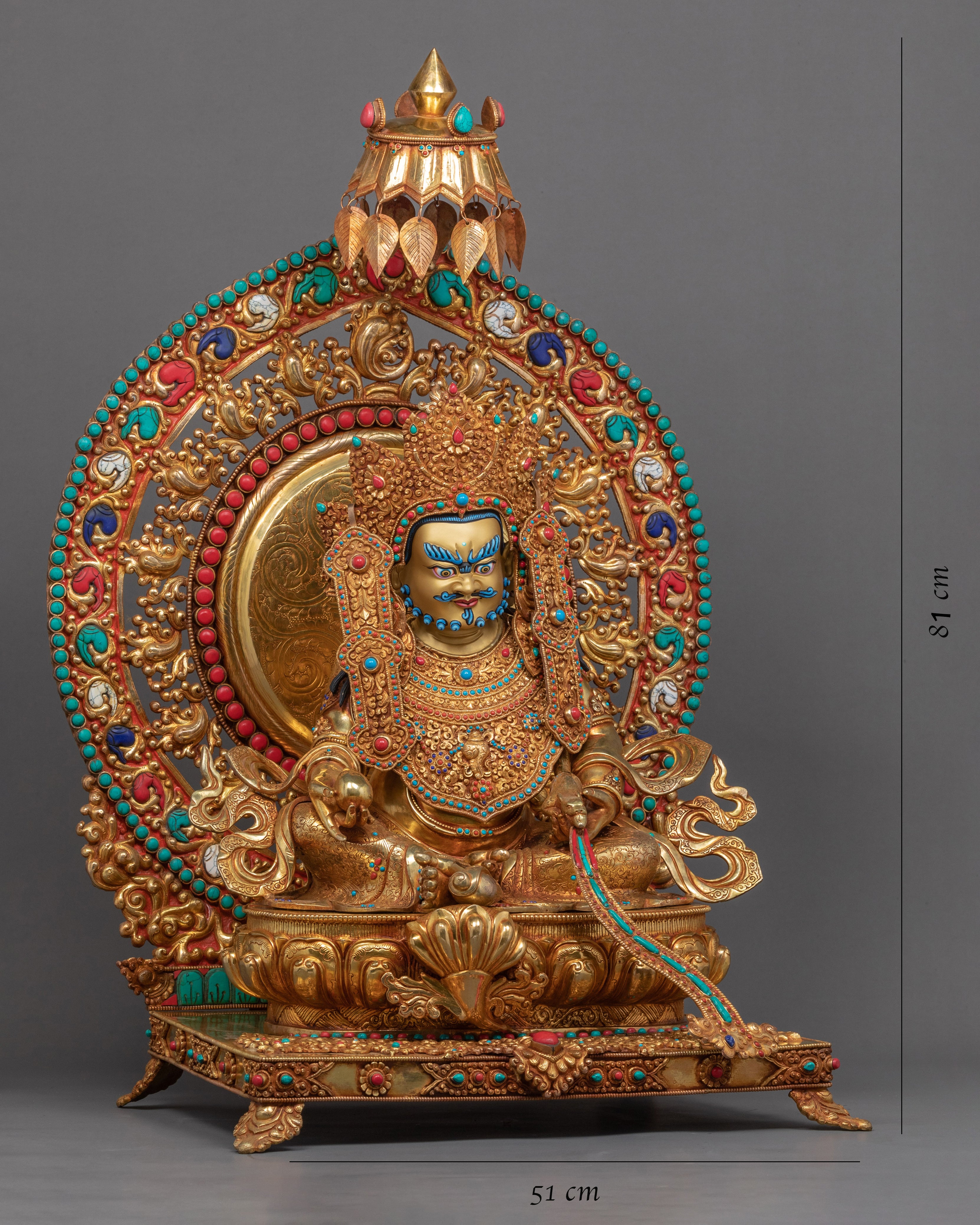 Large Dzambhala Sculpture | Traditionally Hand Carved Buddhist Art