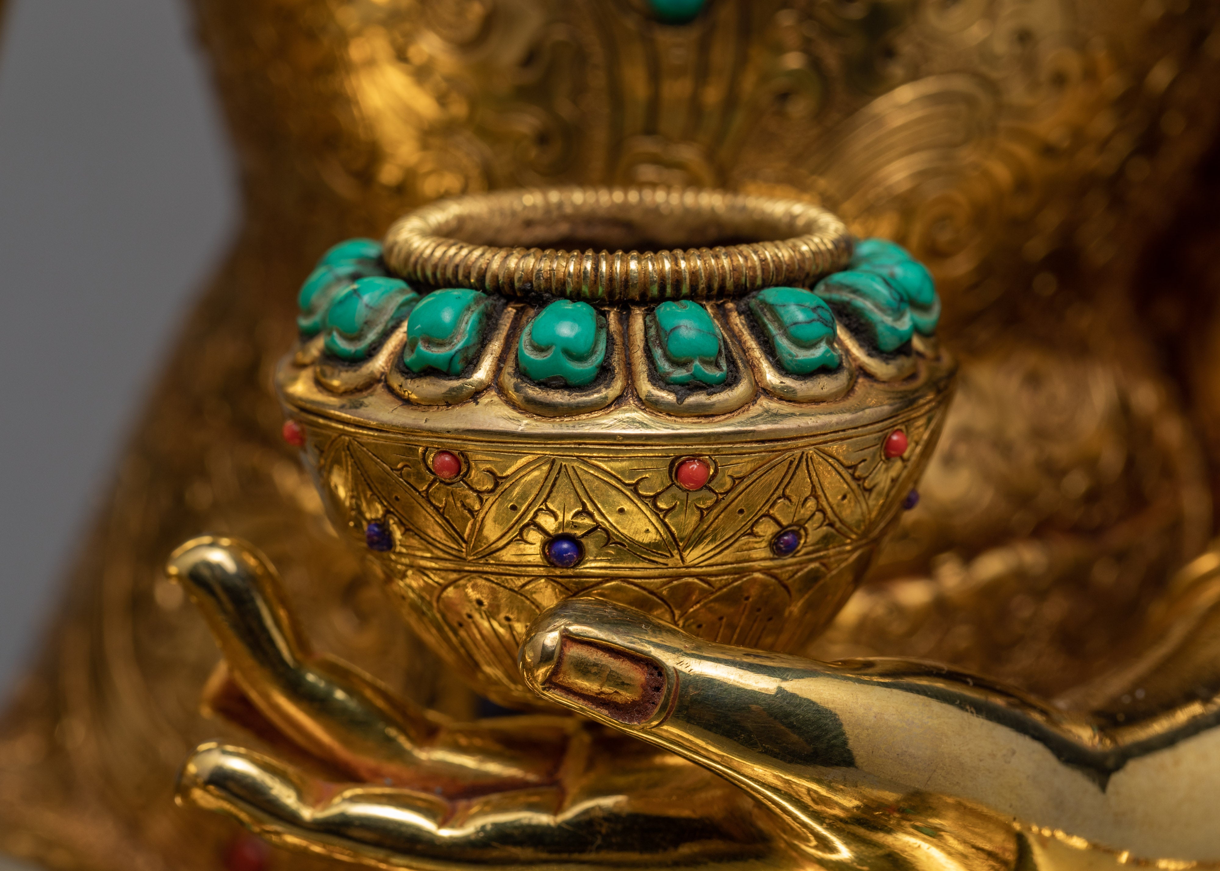 Shakyamuni Buddha | The Compassionate Gautam Buddha Statue | Gold Plated Tibetan Style Statue