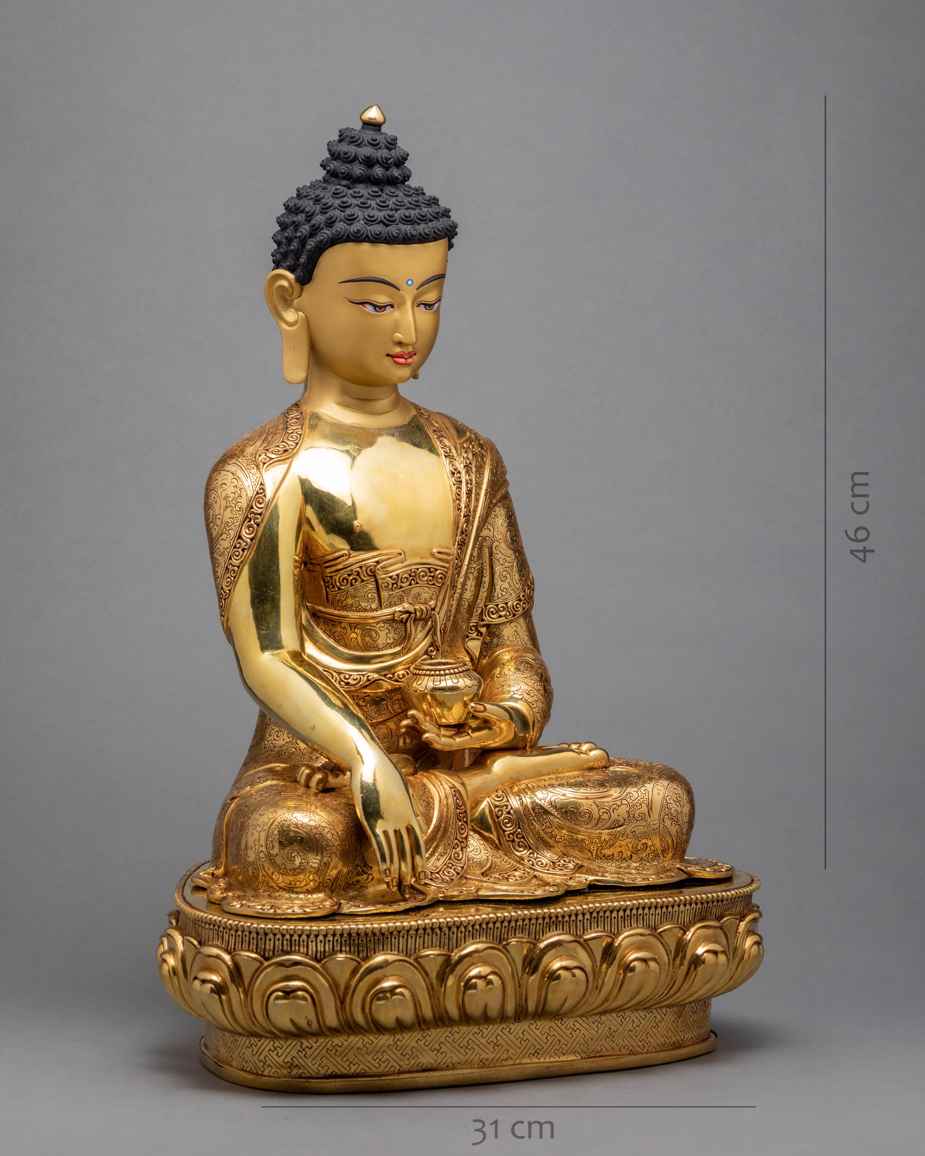 Shakyamuni Buddha | Gold Plated Gautam Buddha Statue