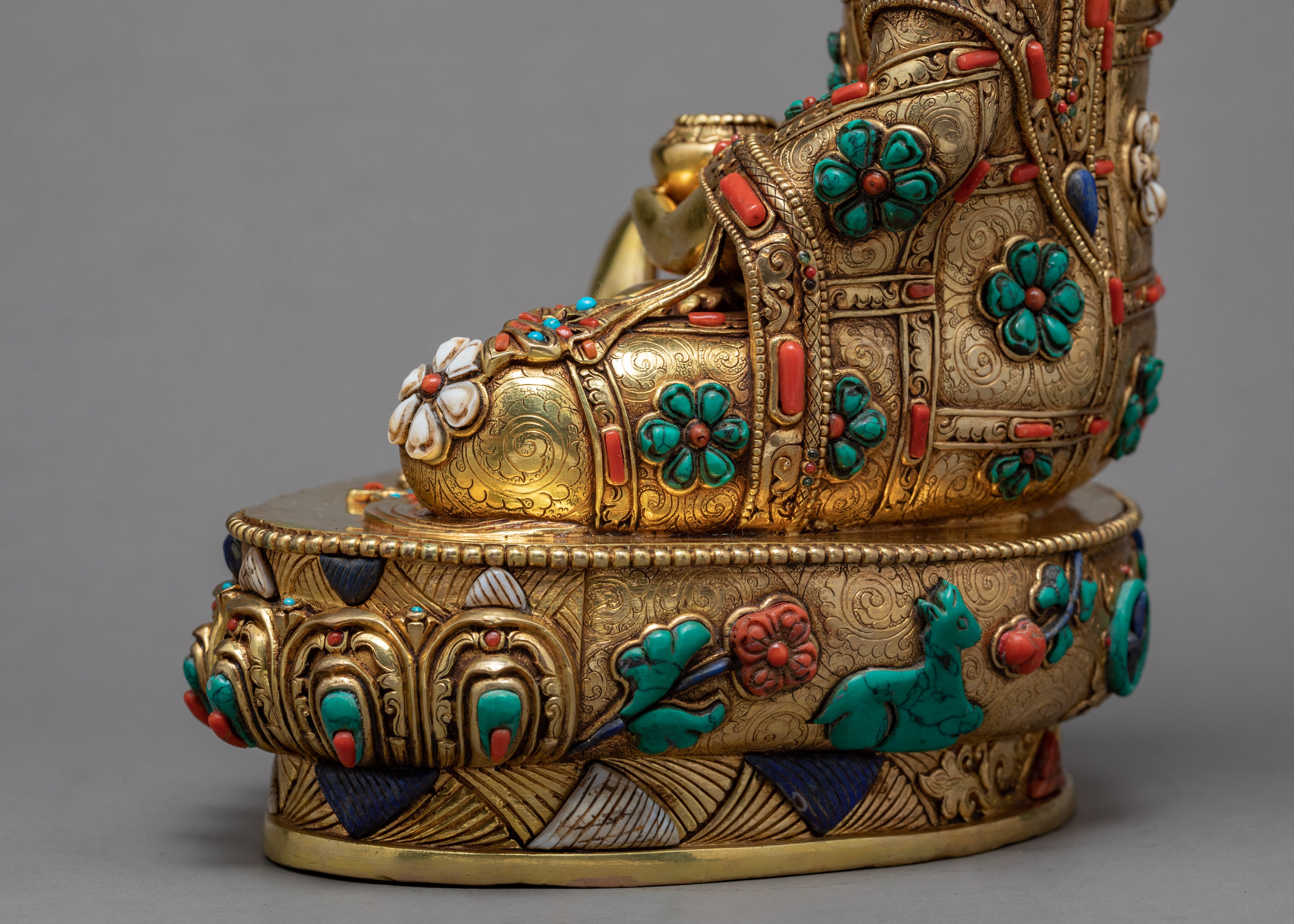 Namo Shakyamuni Buddha | 24k Gold Glided Himalayan Statue