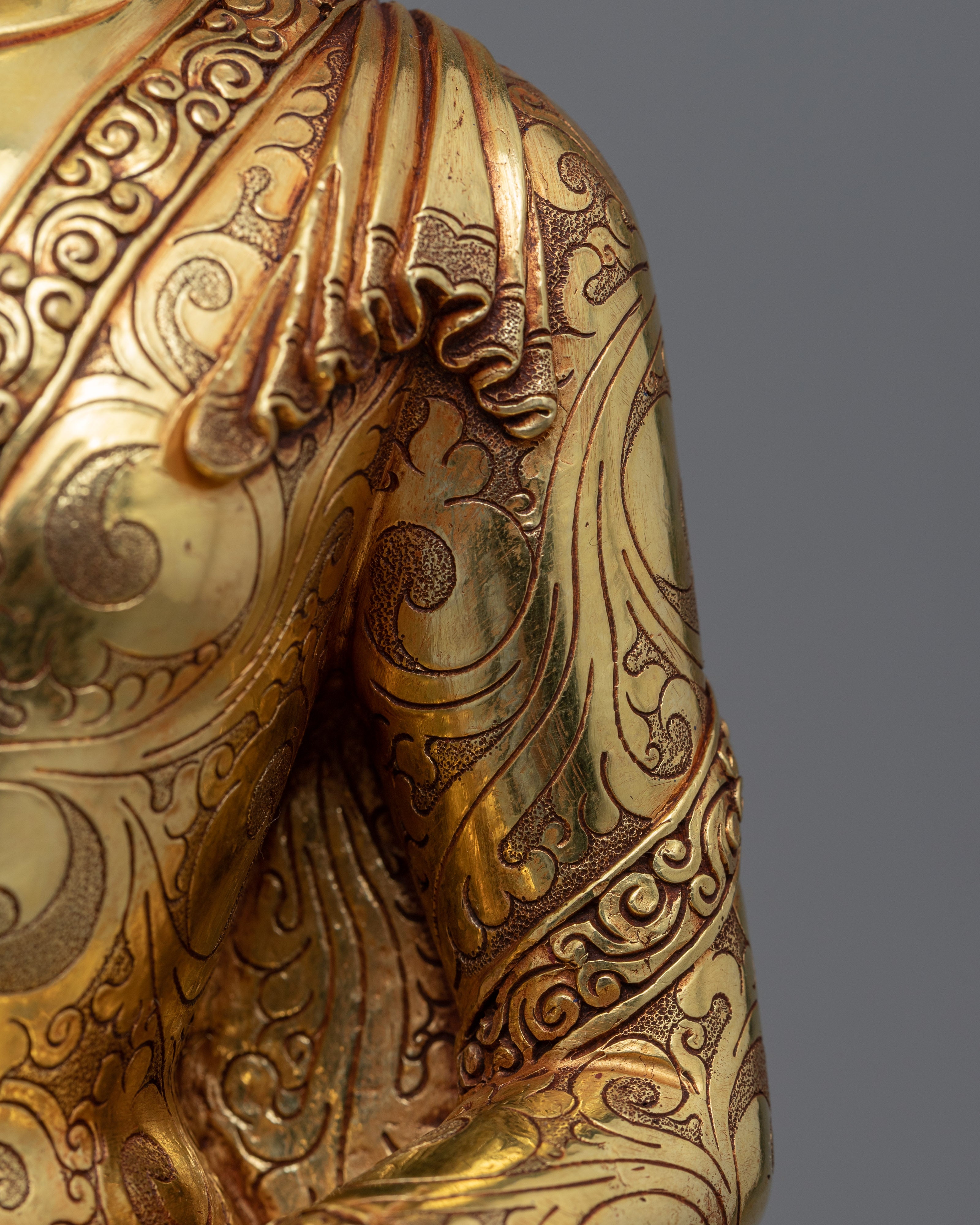 Shakyamuni Buddha Prayers Statue | Historical Buddha Seated On Lotus Seat Figurine