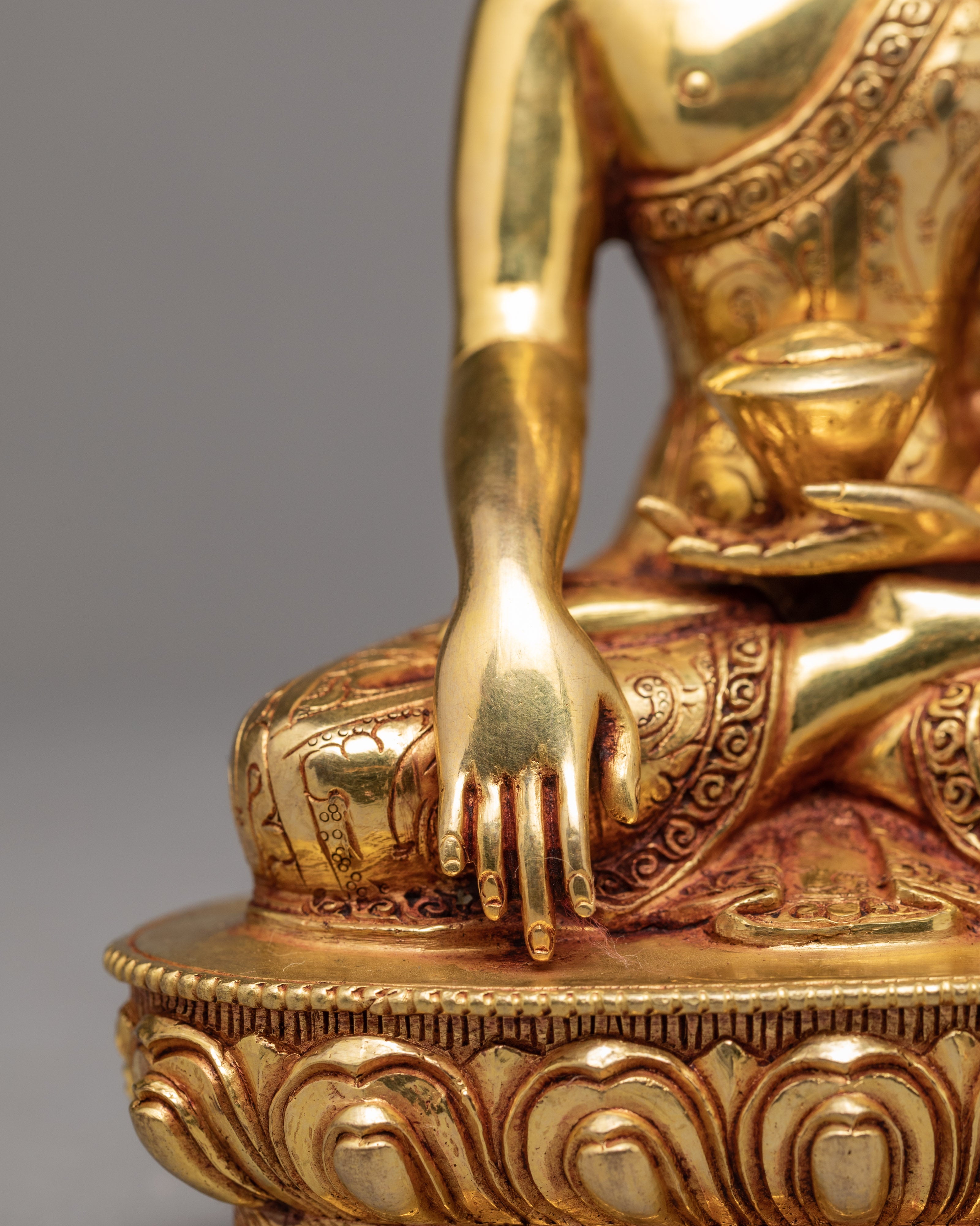 Shakyamuni Buddha Statue | Gold Plated Buddhist Sculpture | Himalayan Art
