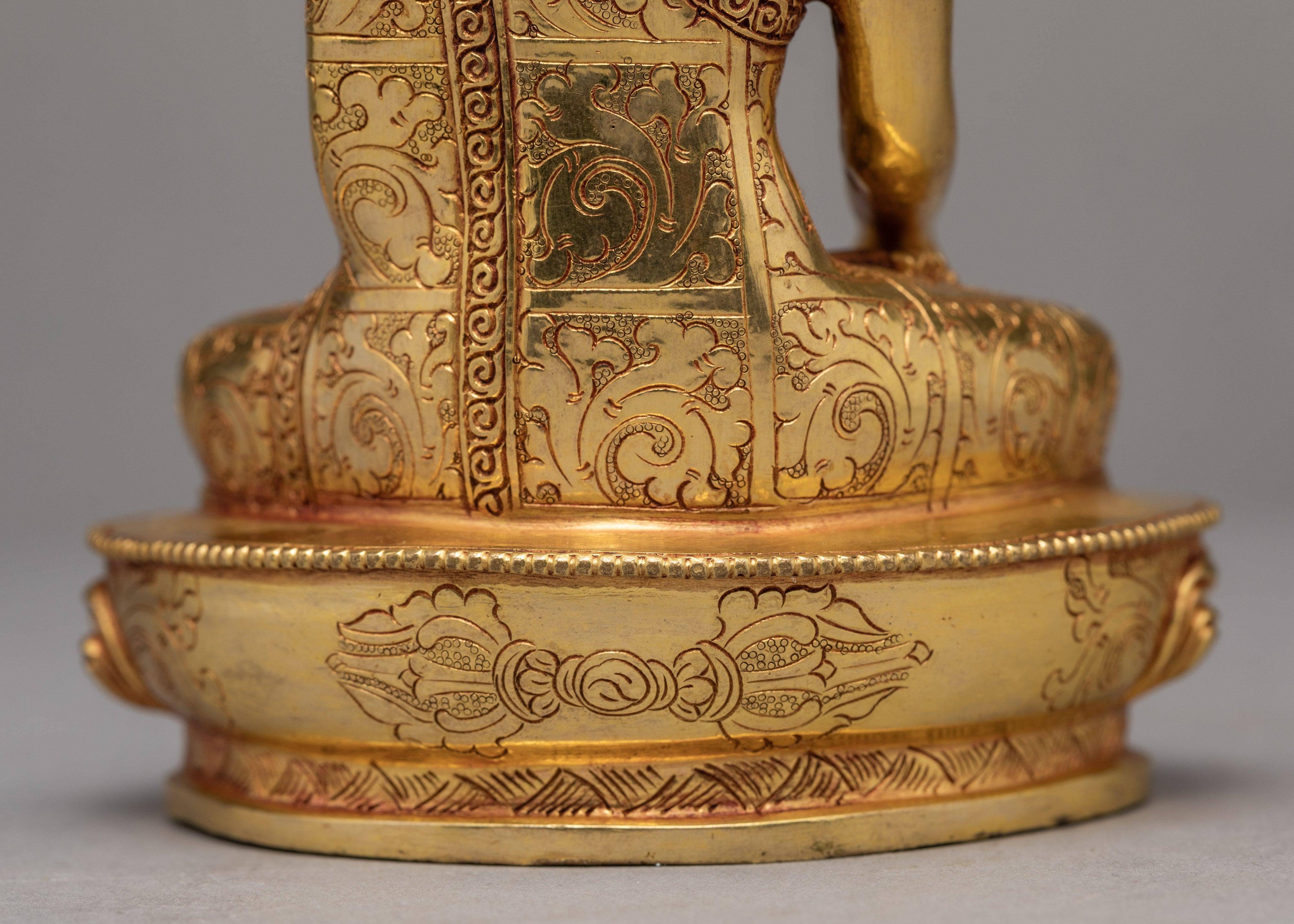 Shakyamuni Buddha Statue | Gold Plated Buddhist Sculpture | Himalayan Art