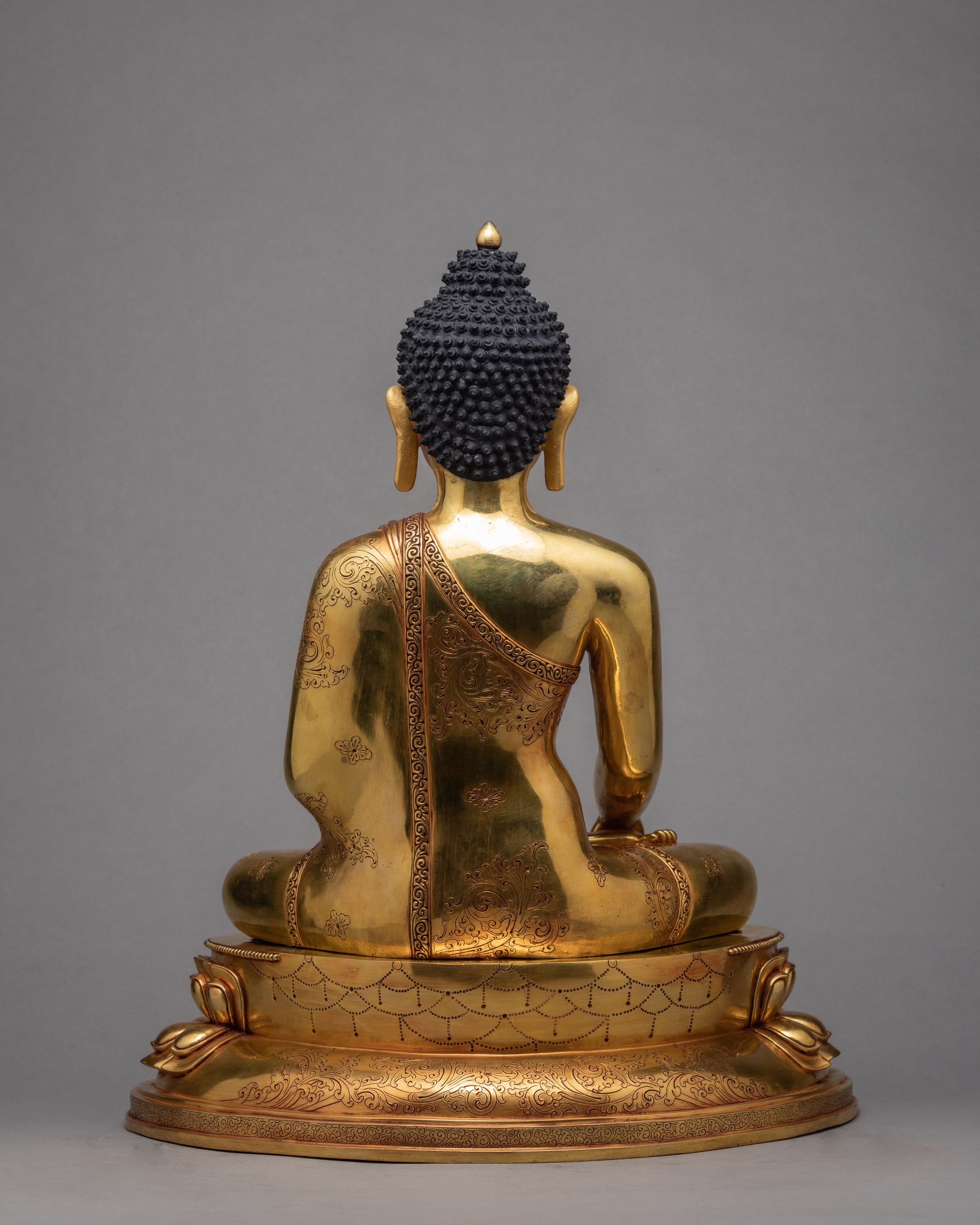 Buddha Shakyamuni Statue | Gold Plated Gautam Buddha | Buddhist Statue