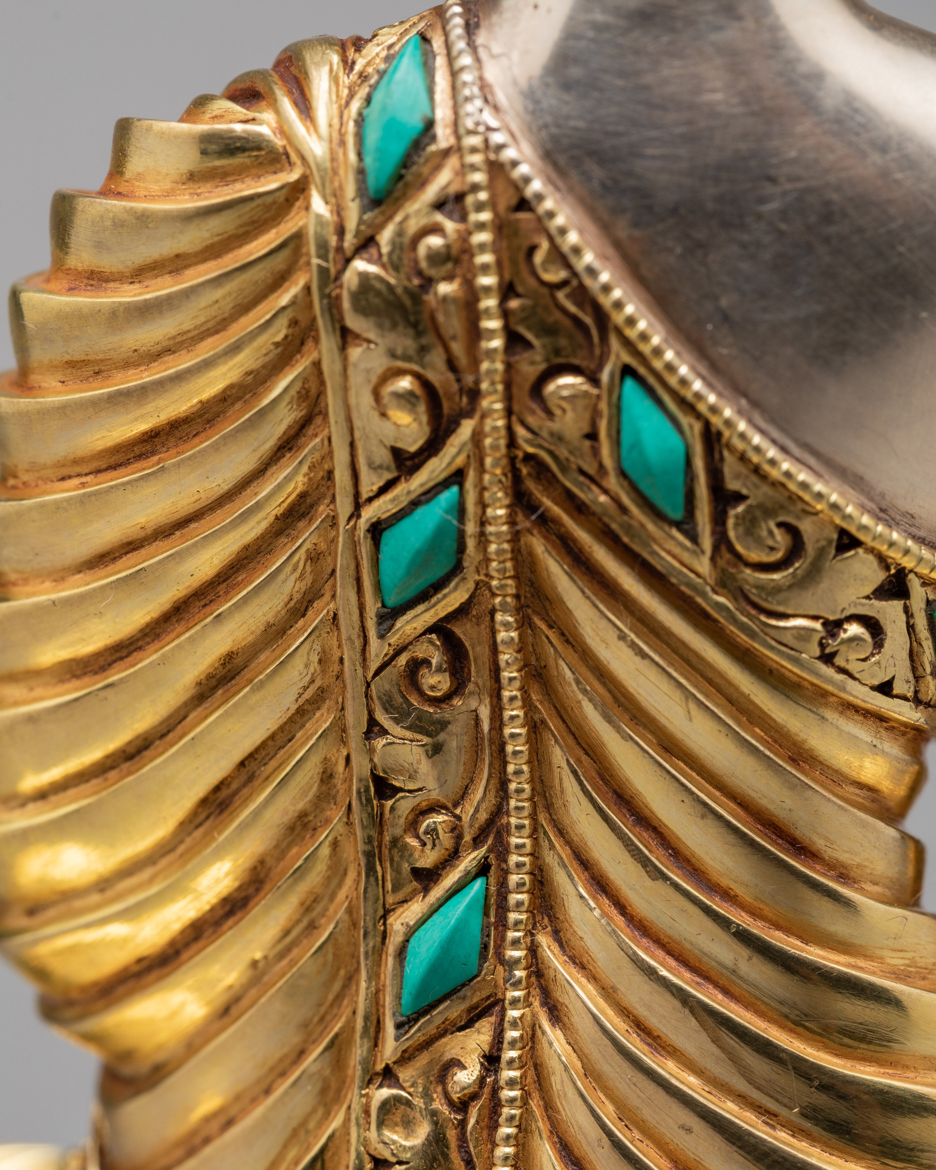 Shakyamuni Buddha Statue In Throne | Himalayan Buddhist Sculpture | Glided With Pure 24K Gold