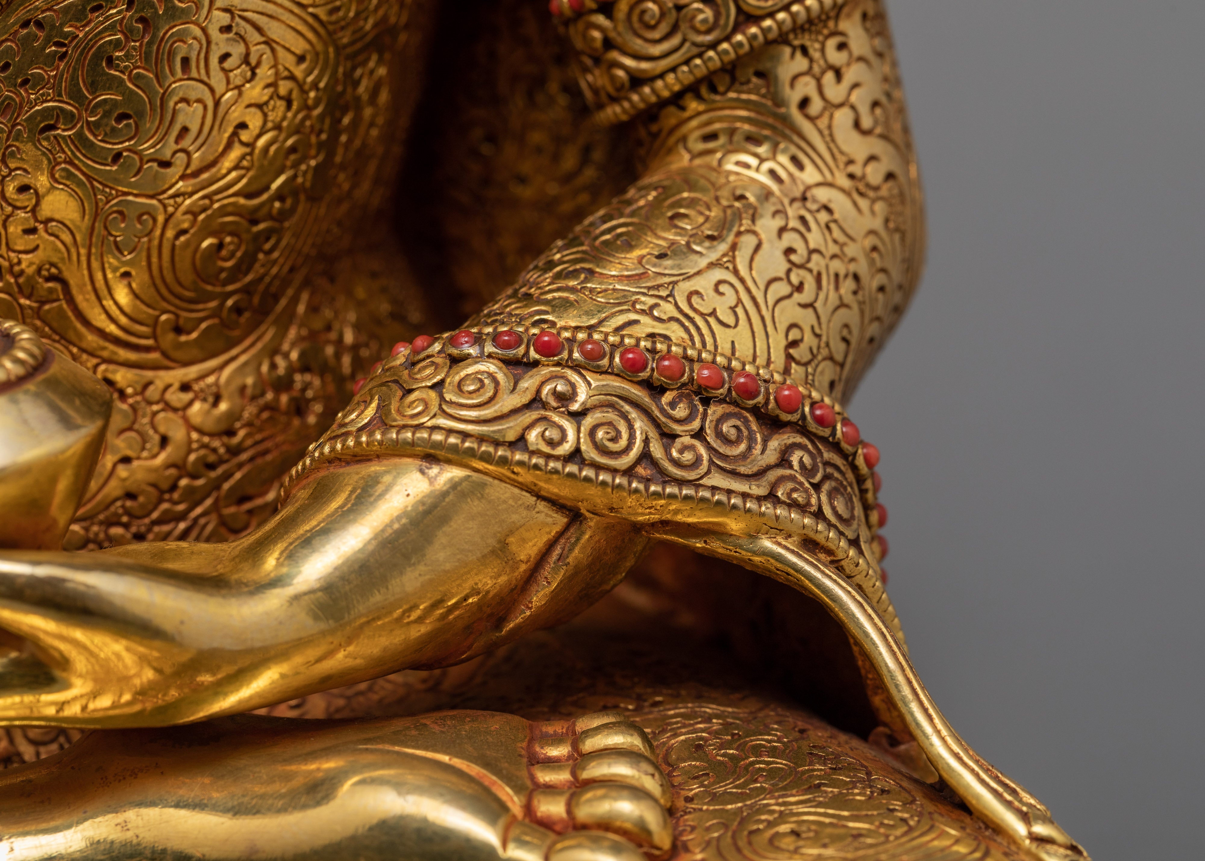 Seated Shakyamuni Buddha | 24k Gold Plated Himalayan statue
