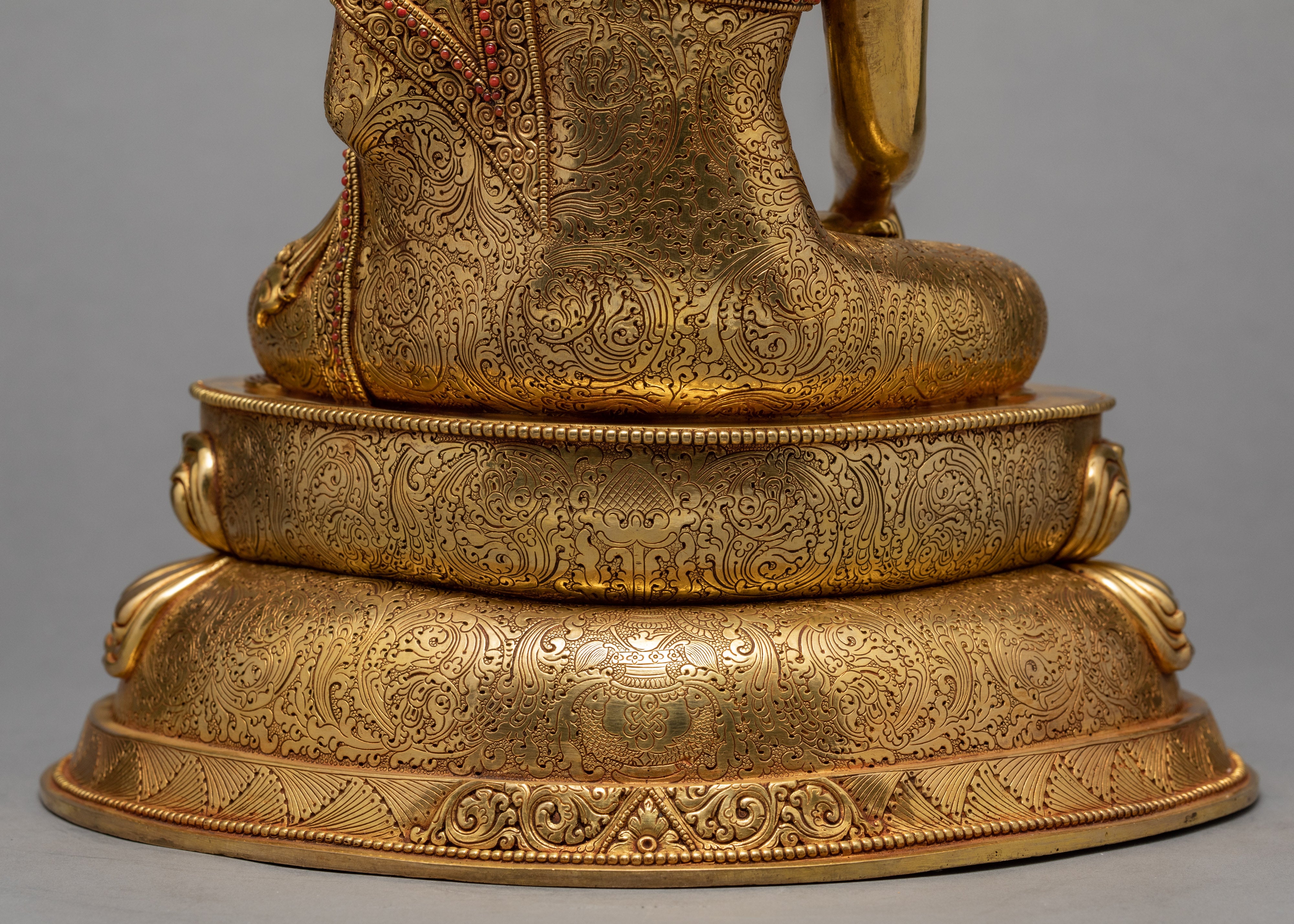Seated Shakyamuni Buddha | 24k Gold Plated Himalayan statue