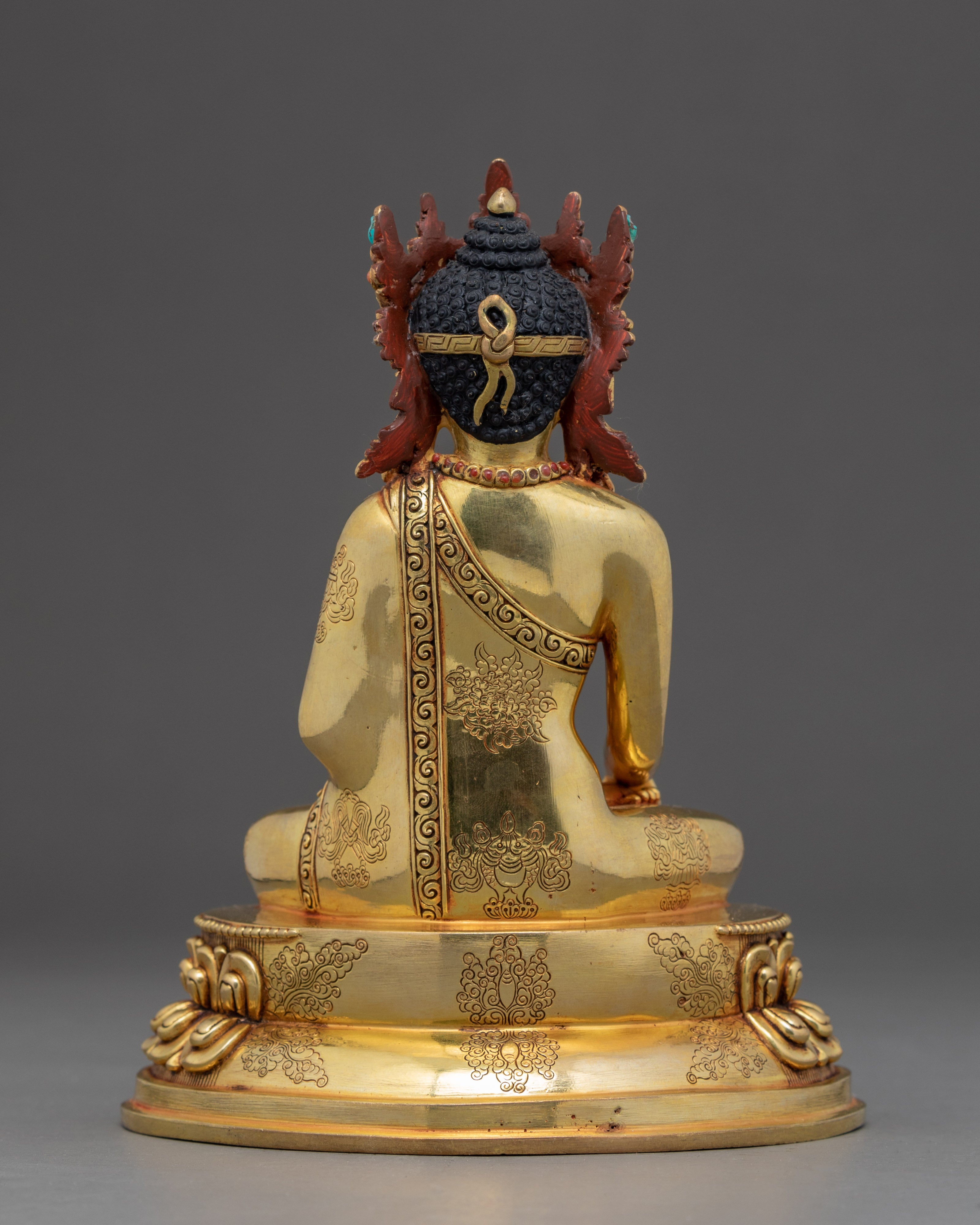 Crown Shakyamuni Buddha | Traditionally Hand Painted Statue