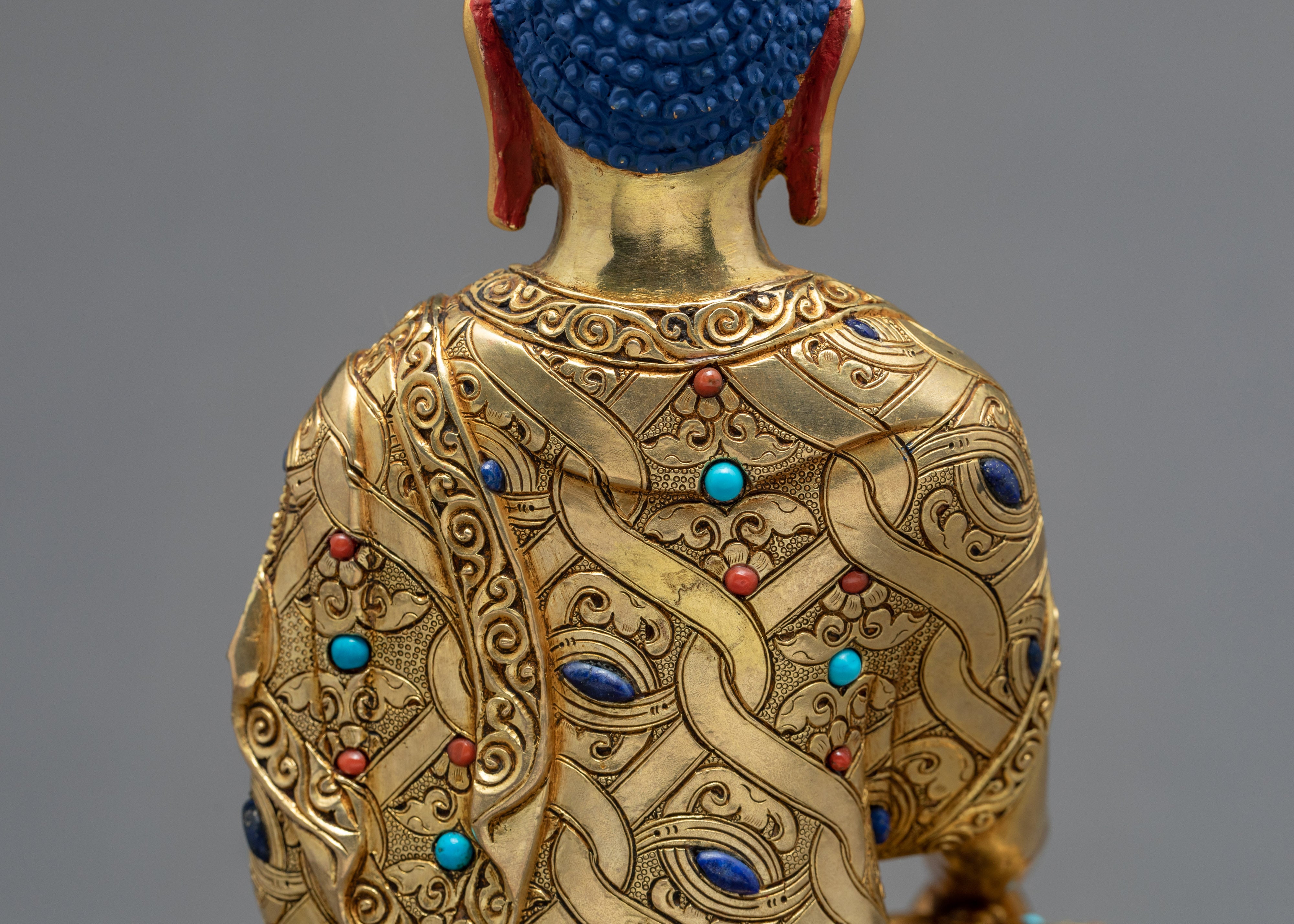 Shakyamuni Buddha Statue | Buddhist Art Sculpture | 24K Gold Gilded