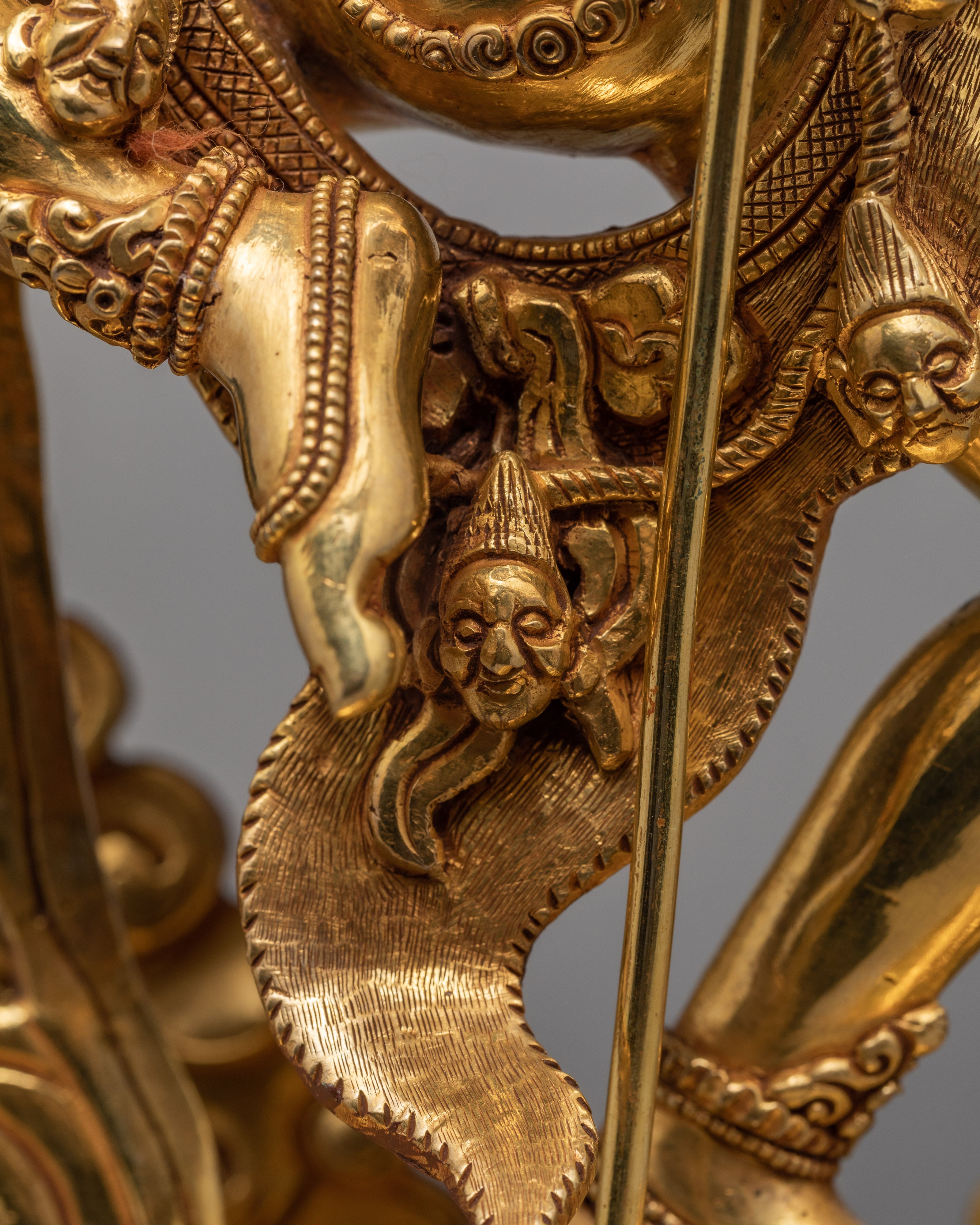 Singhamukha Statue | Dakini Statue Glided With Gold | Himalayan Sculpture