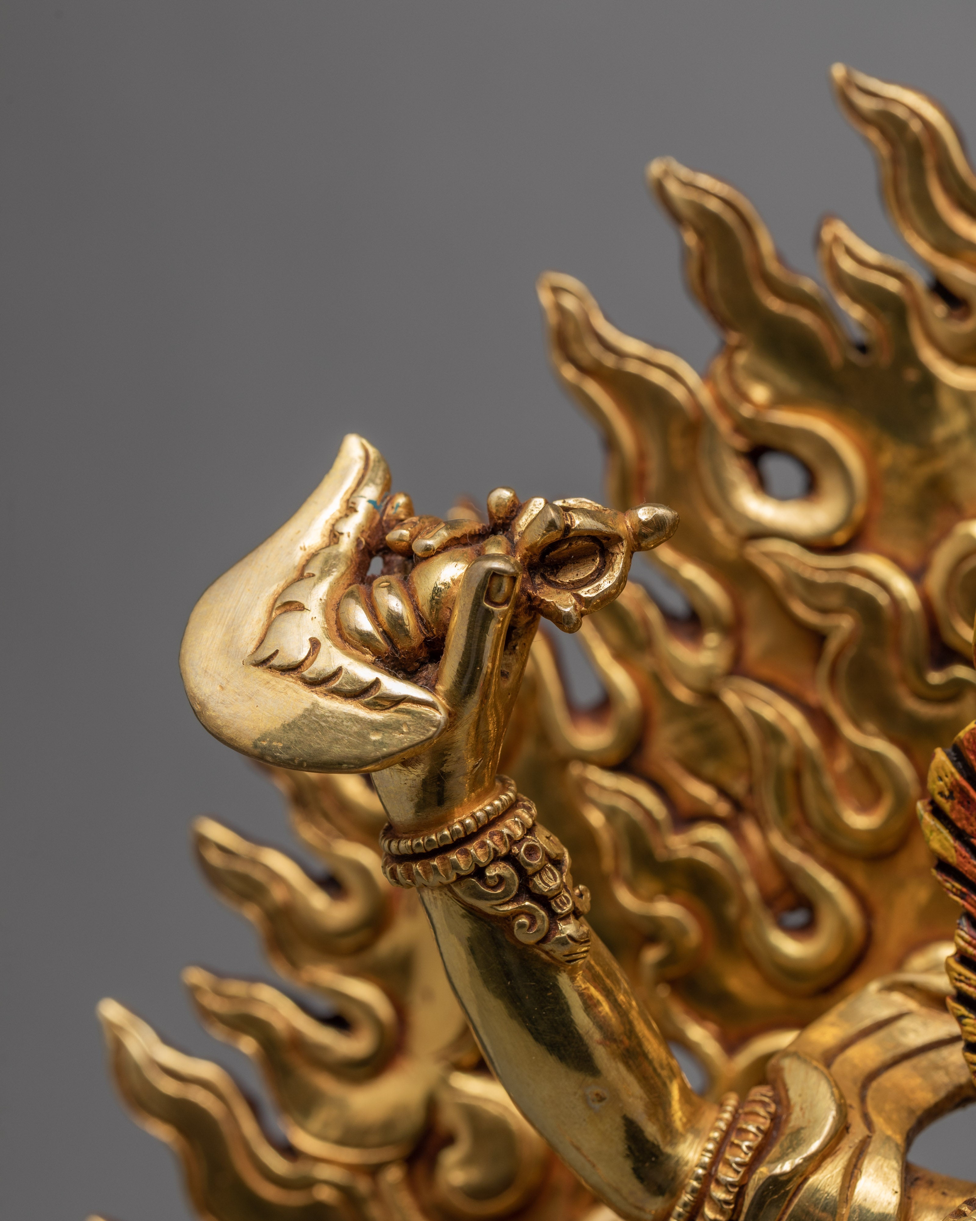 Singhamukha Statue | Dakini Statue Glided With Gold | Himalayan Sculpture