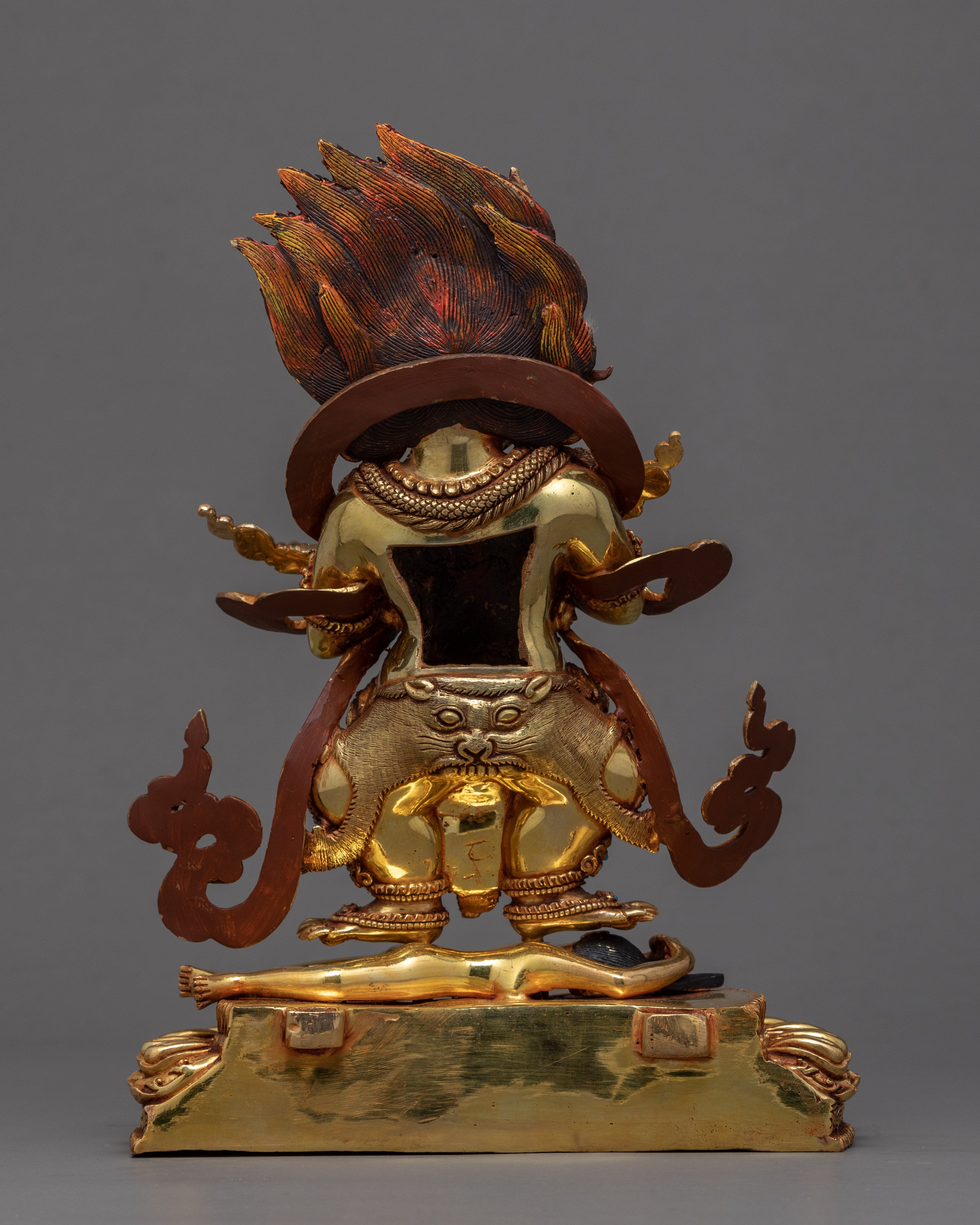 Sakya Mahakala Sculpture | Traditionally Hand Painted Statue