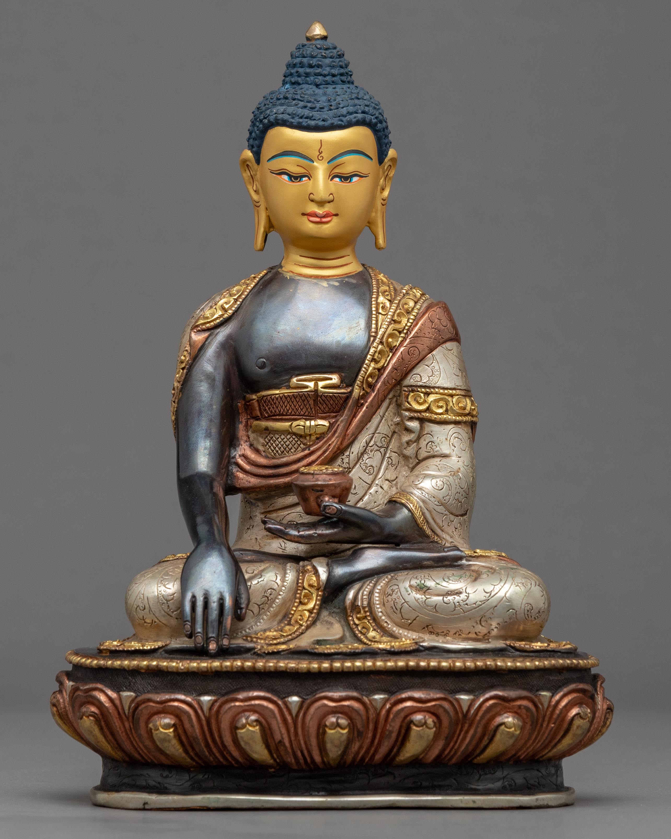 buddha sitting on lotus
