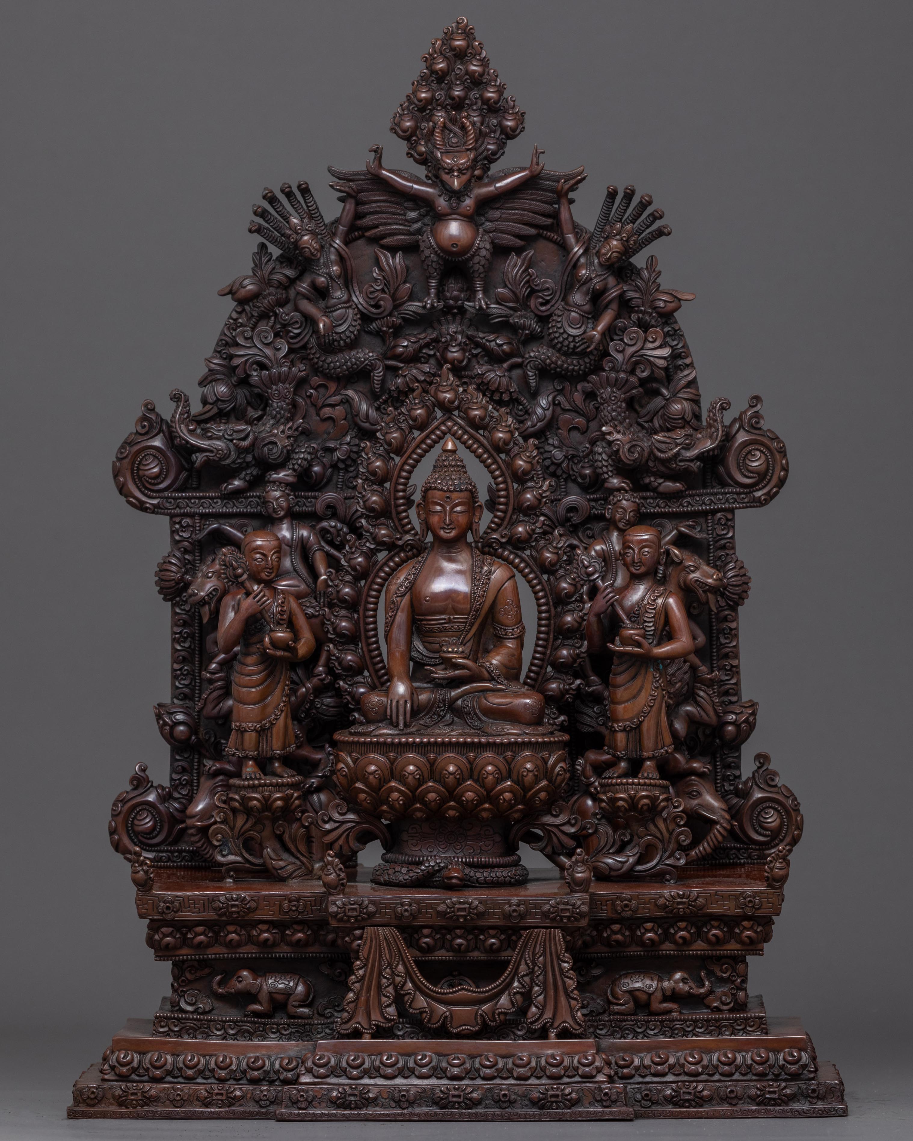 Shakyamuni Buddha With Disciples Sculpture