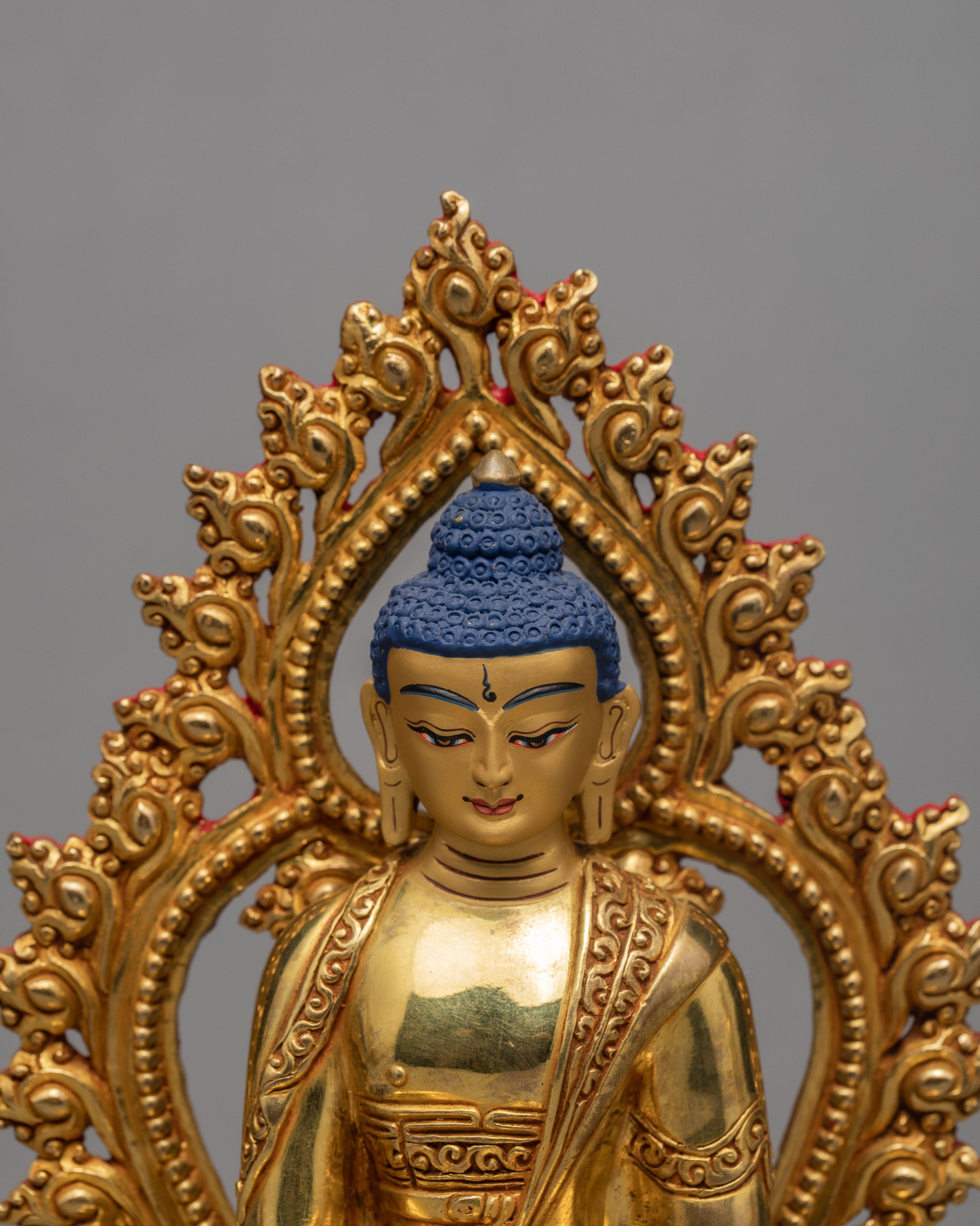 Three Buddha Statue | Tibetan Art Plated with Gold
