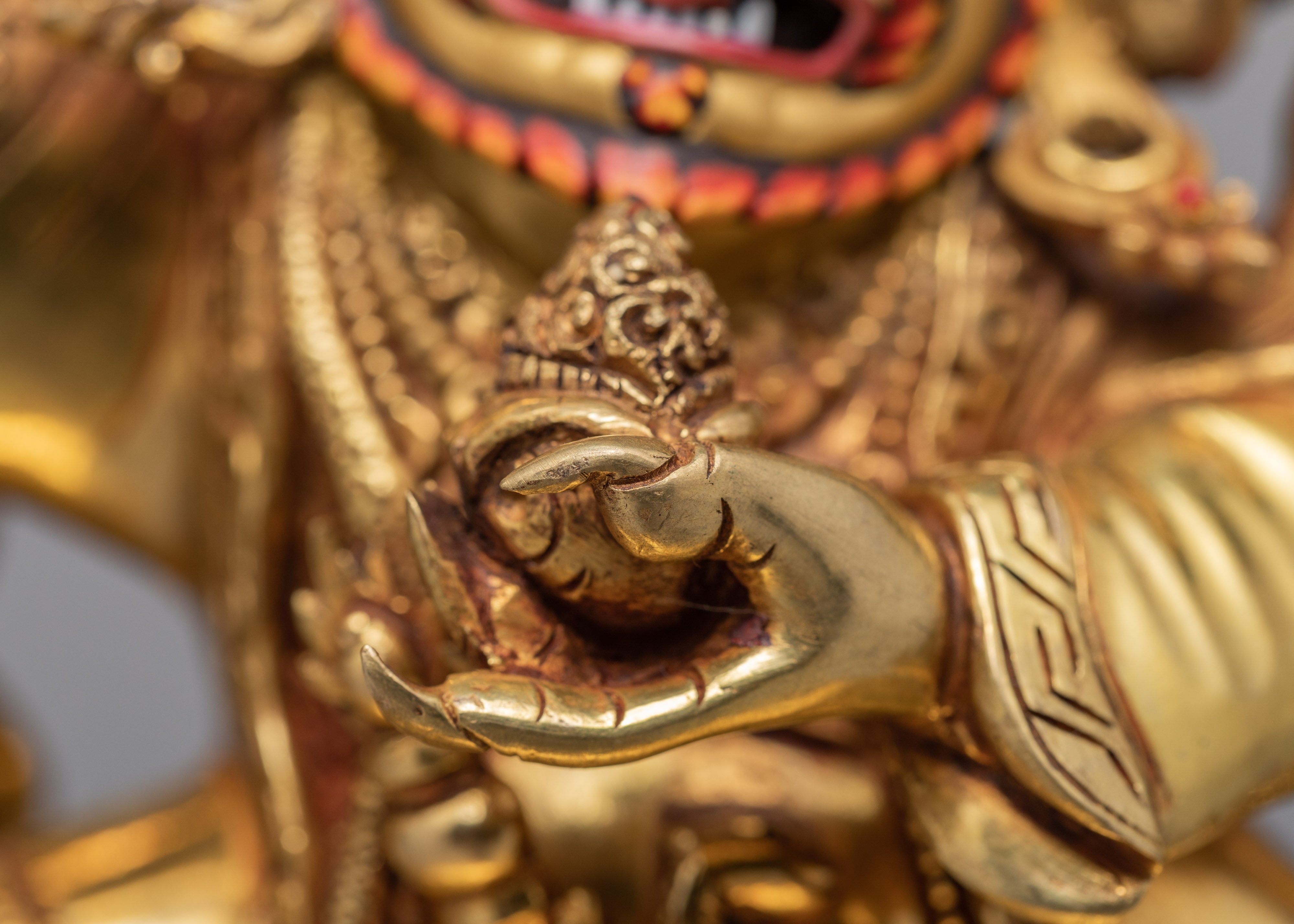 Mahakala Bernagchen | Gold Plated Handcrafted Traditional Bernagchen Statue