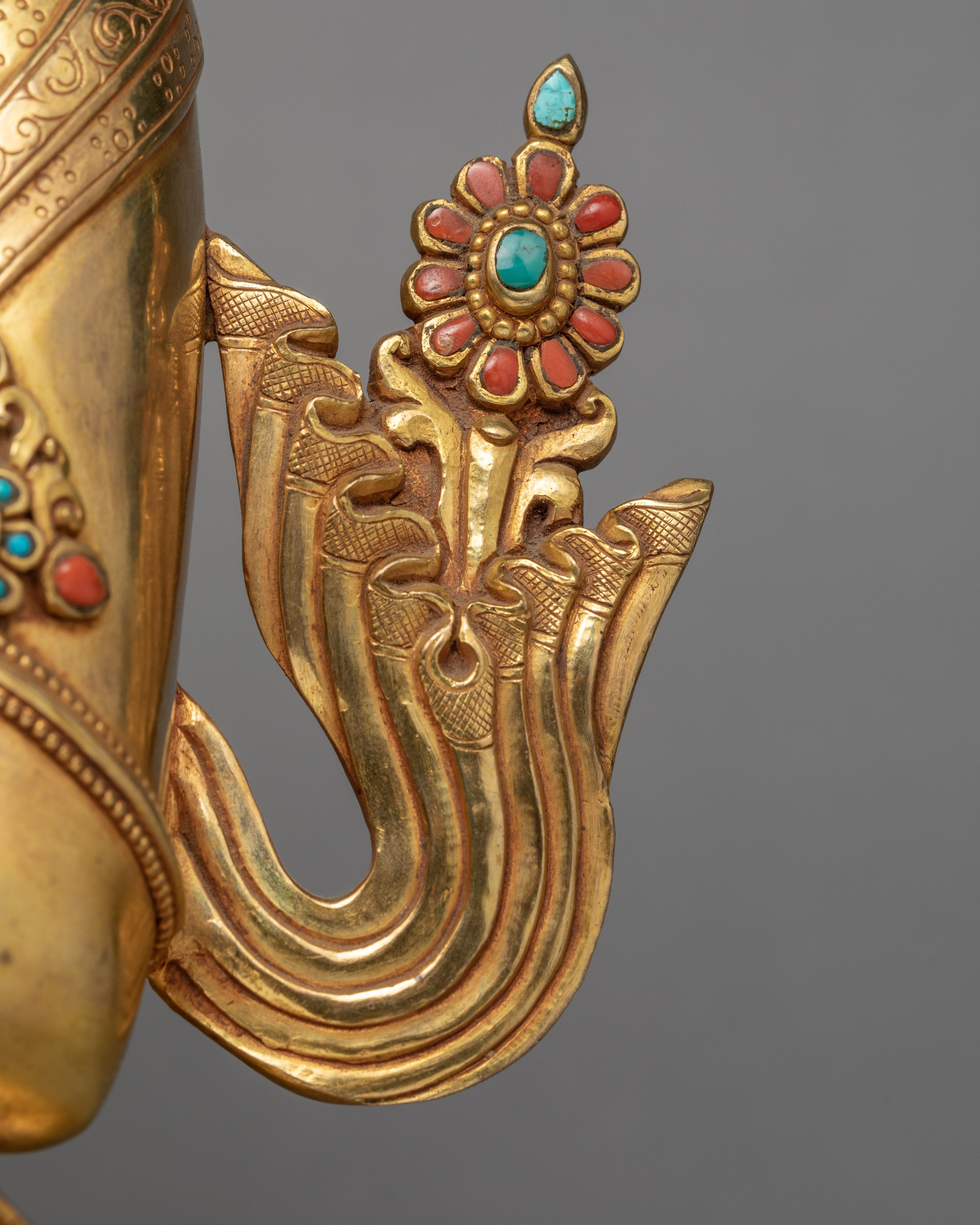 Rare Vajradhara Statue | Handmade Dorje Chang Statue | Hand Carved 24k Gold Gilded