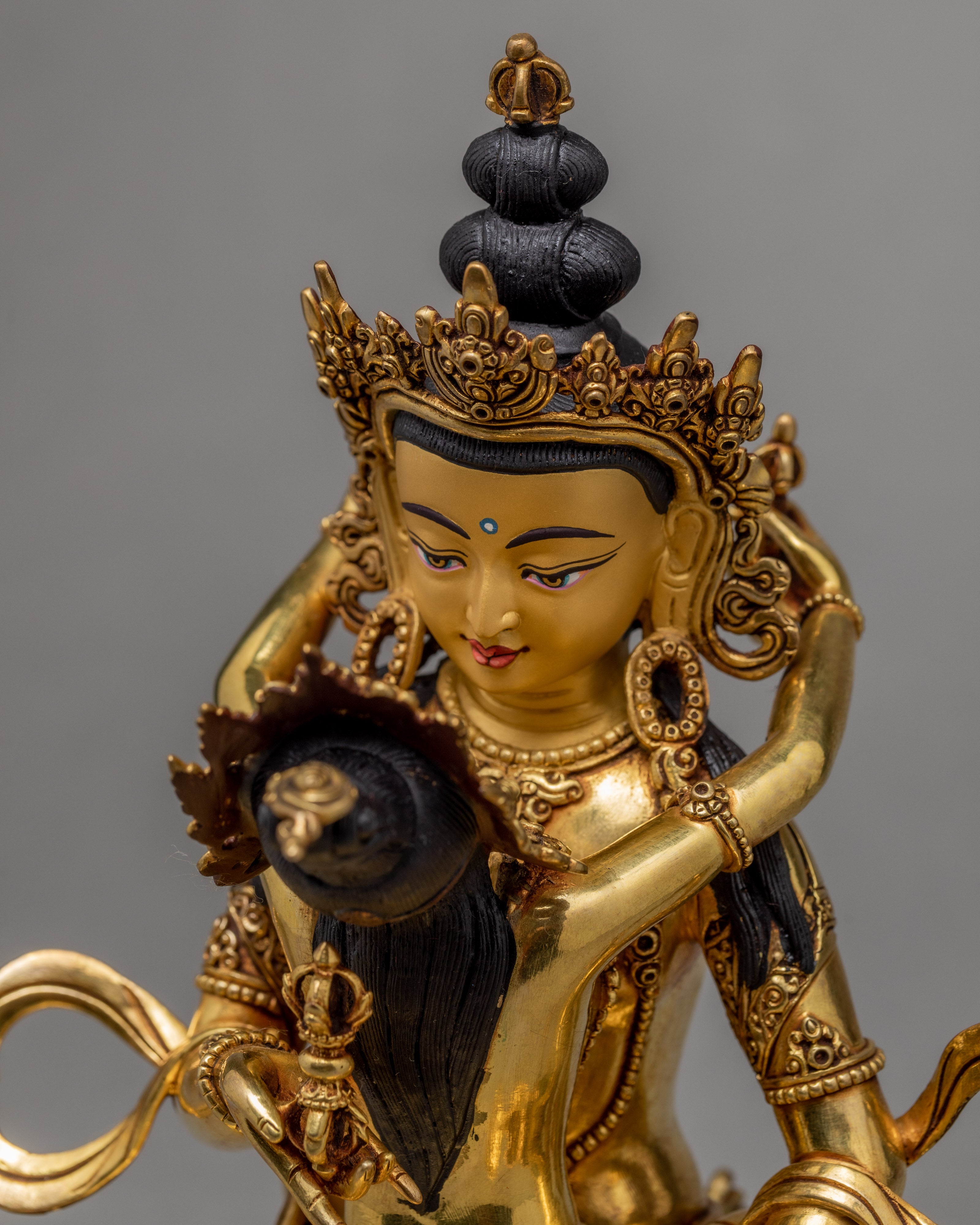 Vajrasattva With Consort Statue | Himalayan Buddhist Statue | Glided With Gold
