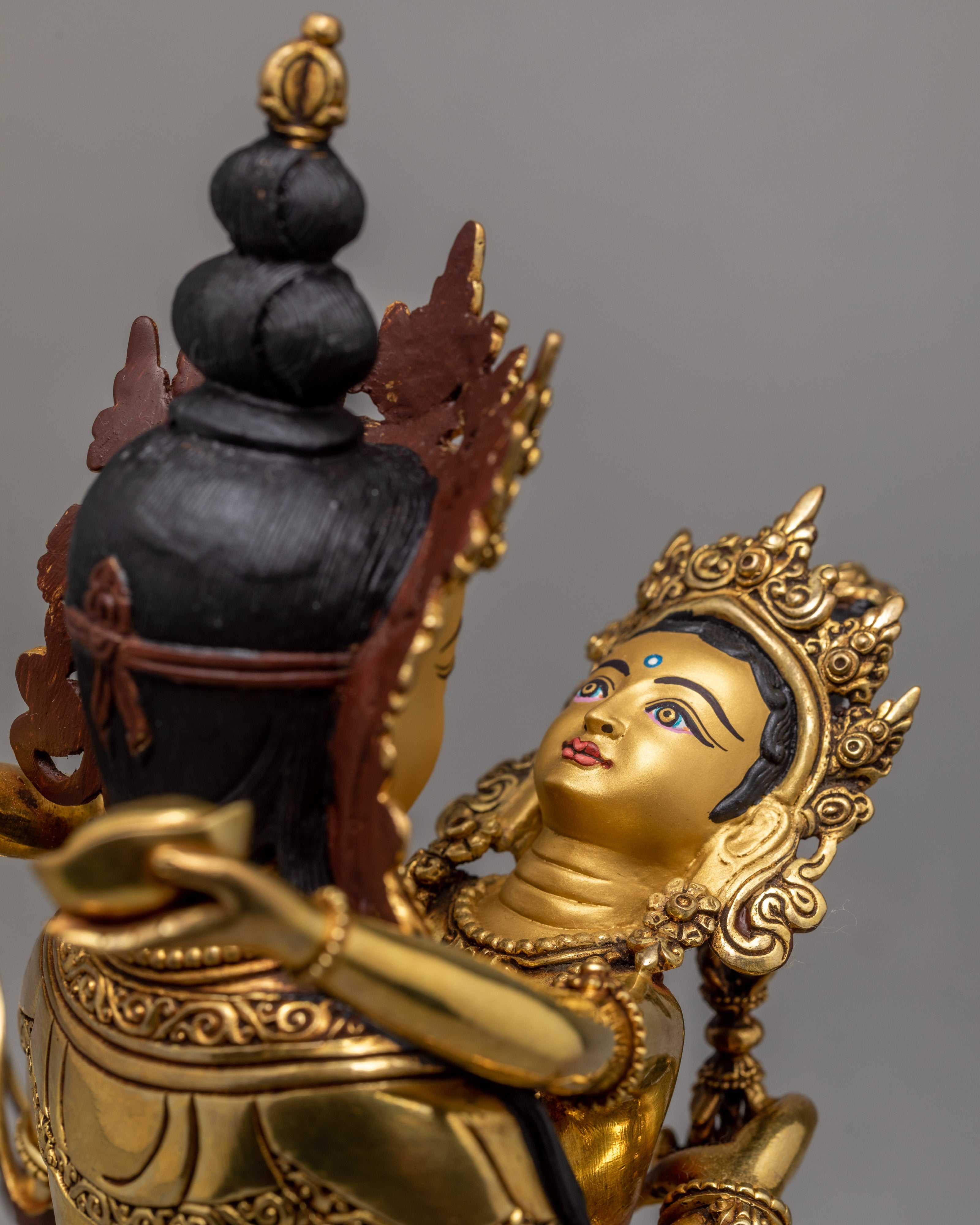Vajrasattva With Consort Statue | Himalayan Buddhist Statue | Glided With Gold