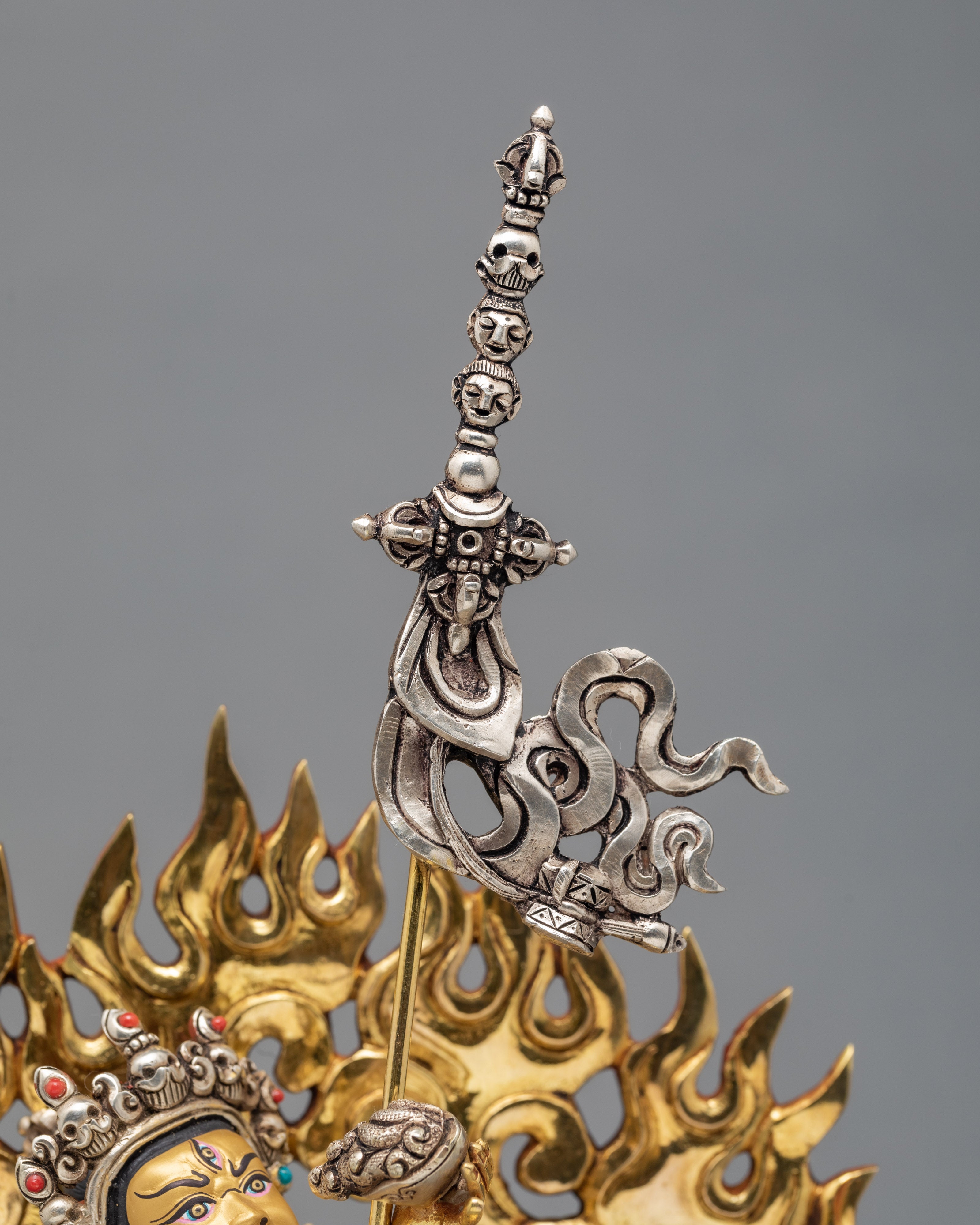 Vajrayogini Statue with Silver Craft | Dakini Statue | Handmade Sculpture