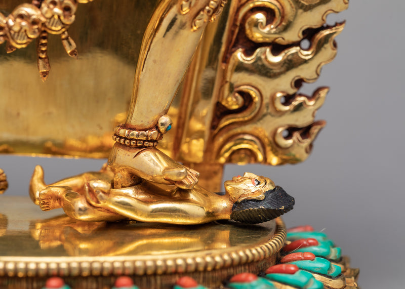 Vajrayogini Dakini Statue | Purely 24k Gold Gilded Statue