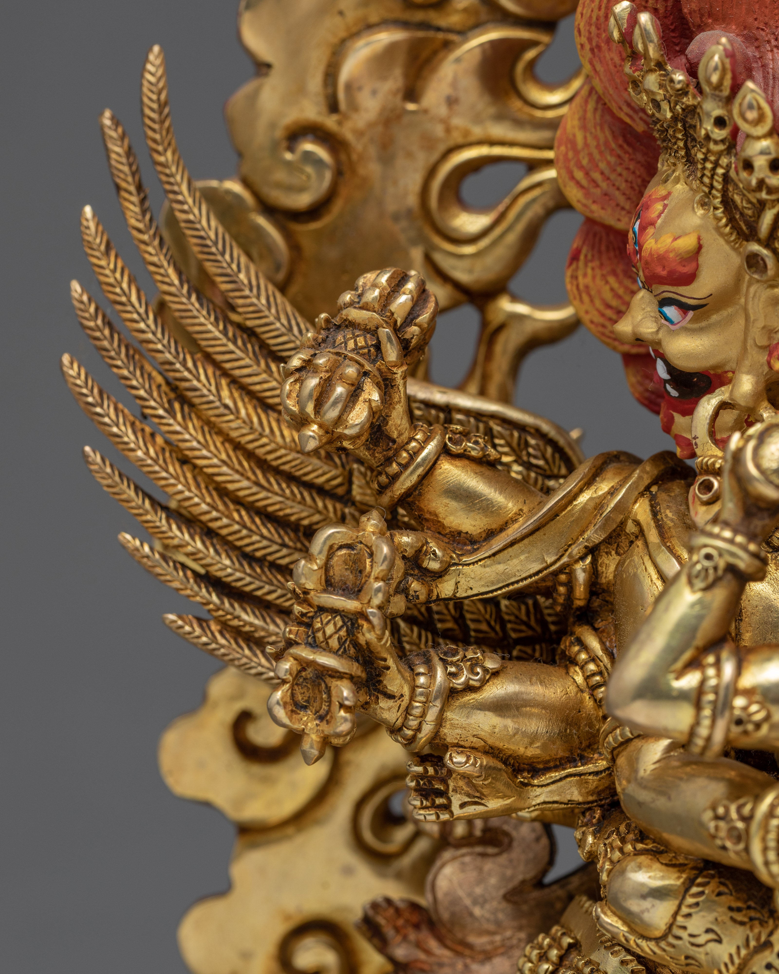 Vajrakilaya With Consort | Nyingma Yidam Statue | Gilded In 24k Gold