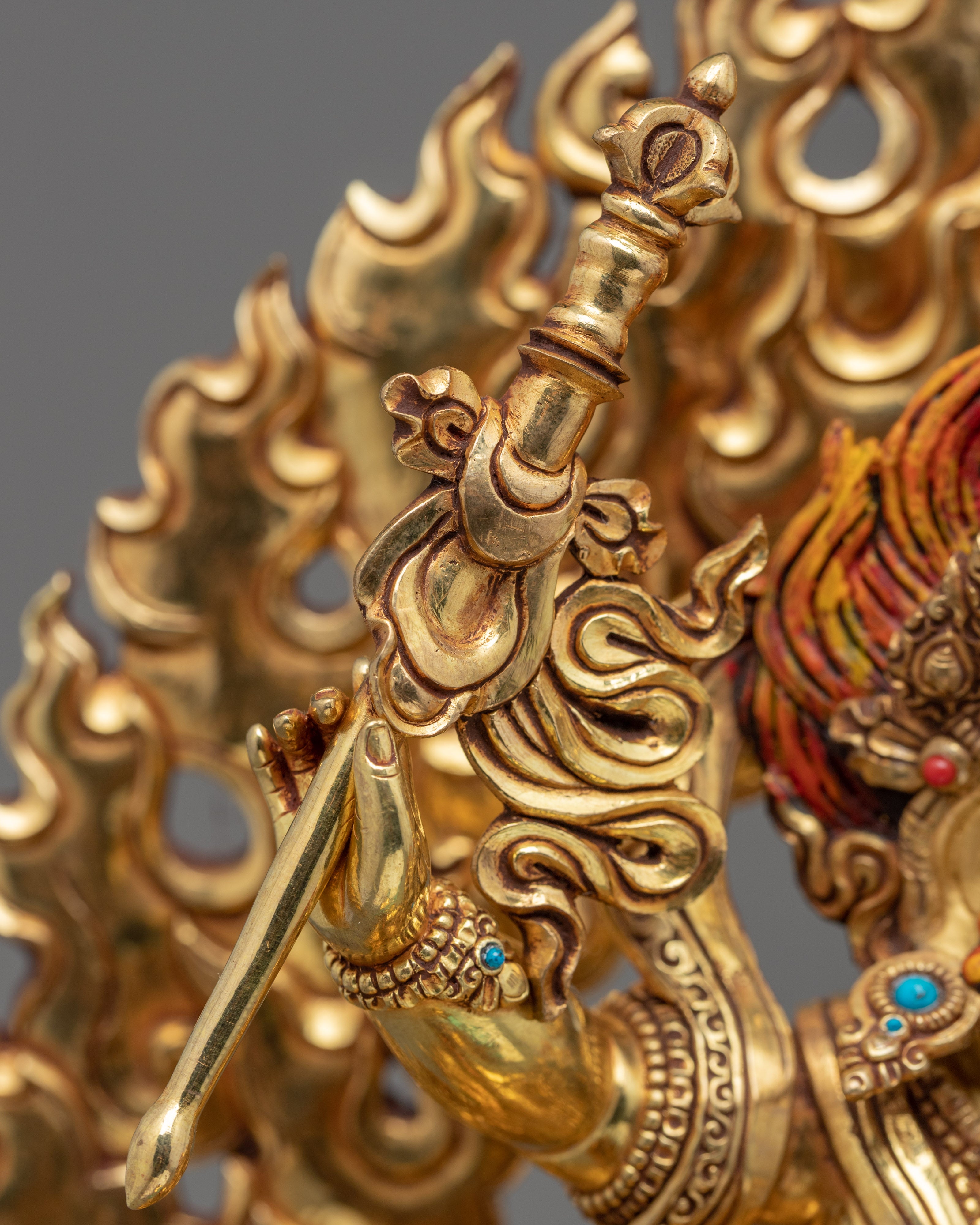 White Dzambhala Statue | Traditionally Hand Carved Wealth Deity