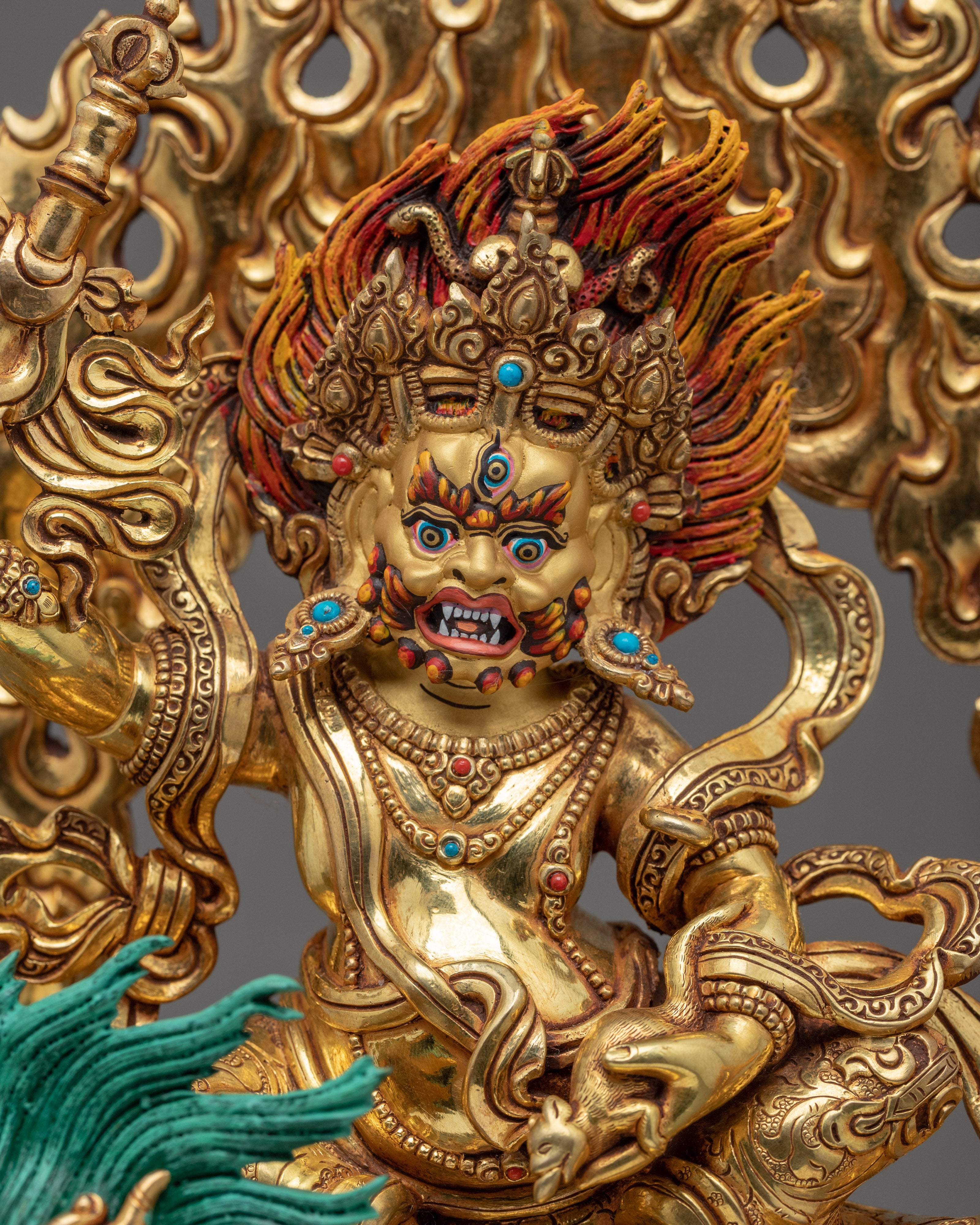 White Dzambhala Statue | Traditionally Hand Carved Wealth Deity