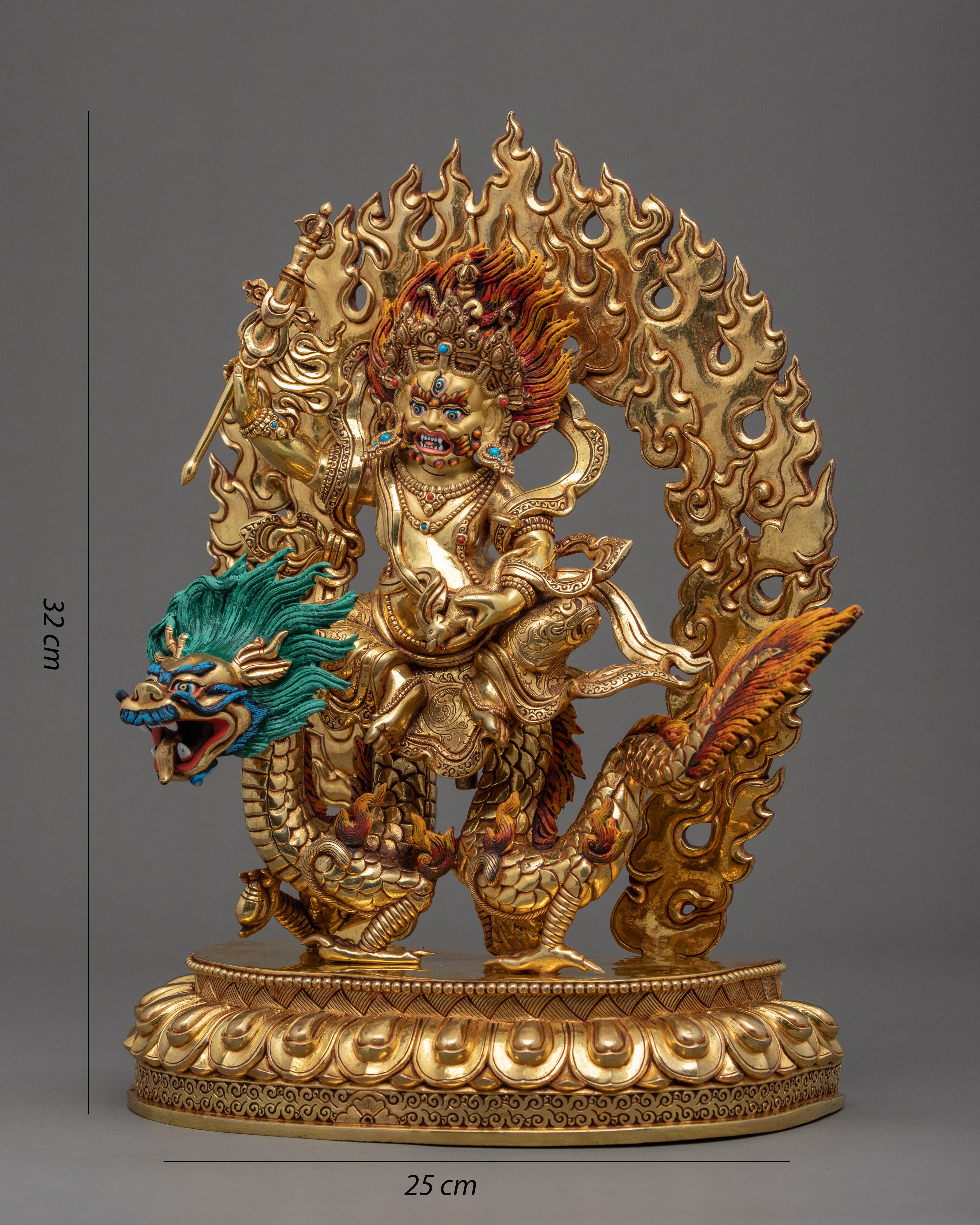 White Dzambhala Statue | Traditionally Hand Carved Wealth Deity