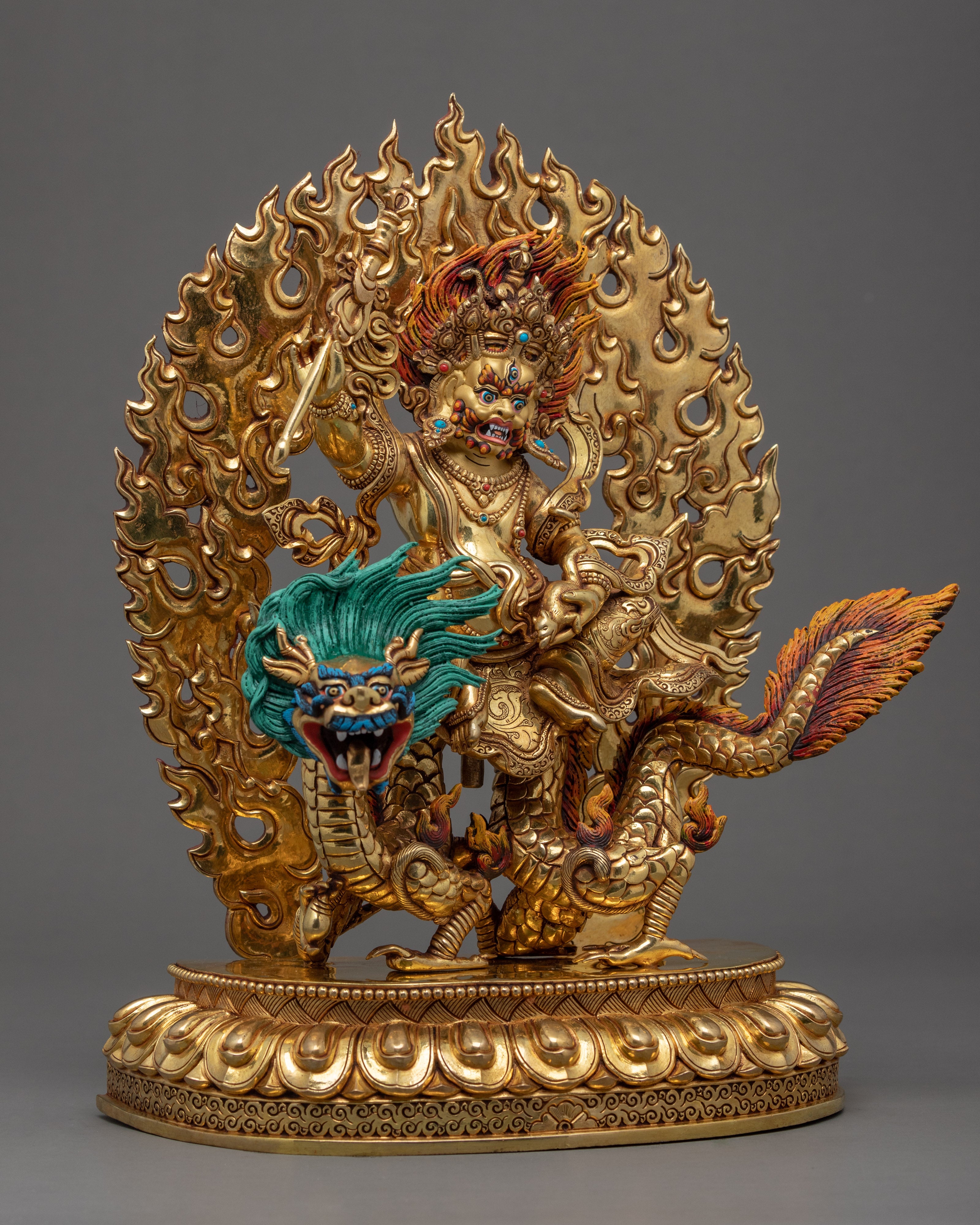 White Dzambhala Statue | Traditionally Hand Carved Wealth Deity