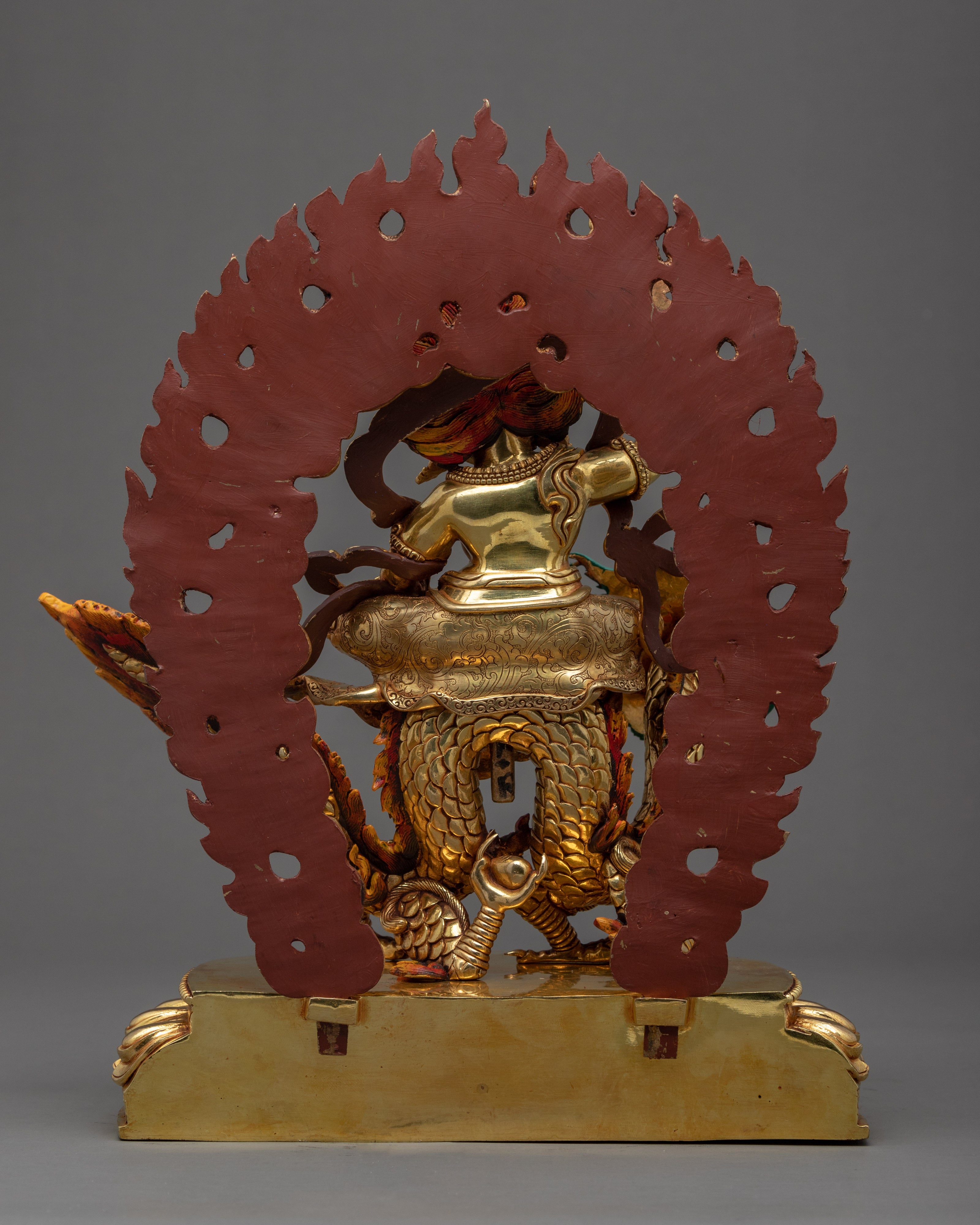 White Dzambhala Statue | Traditionally Hand Carved Wealth Deity