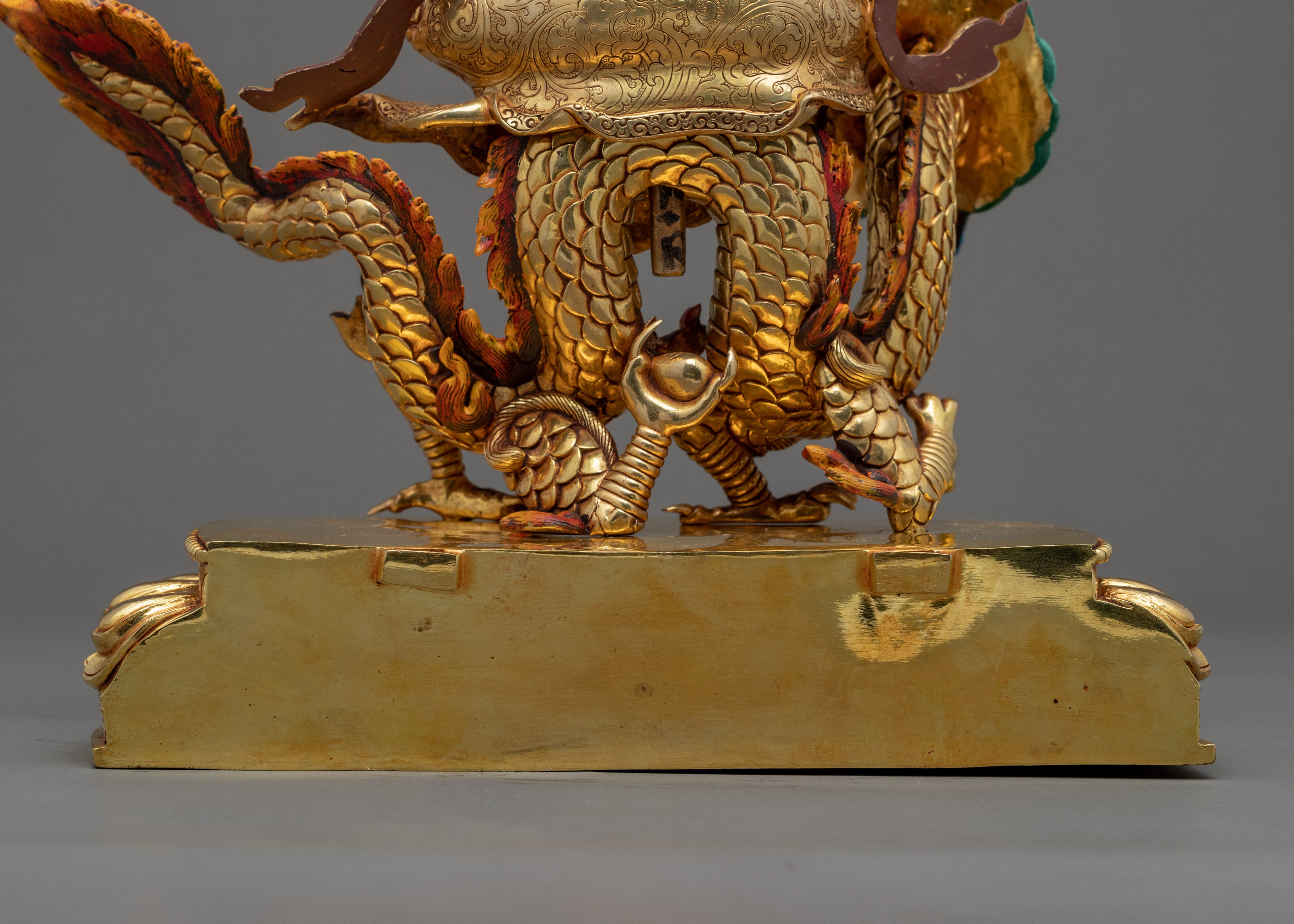 White Dzambhala Statue | Traditionally Hand Carved Wealth Deity