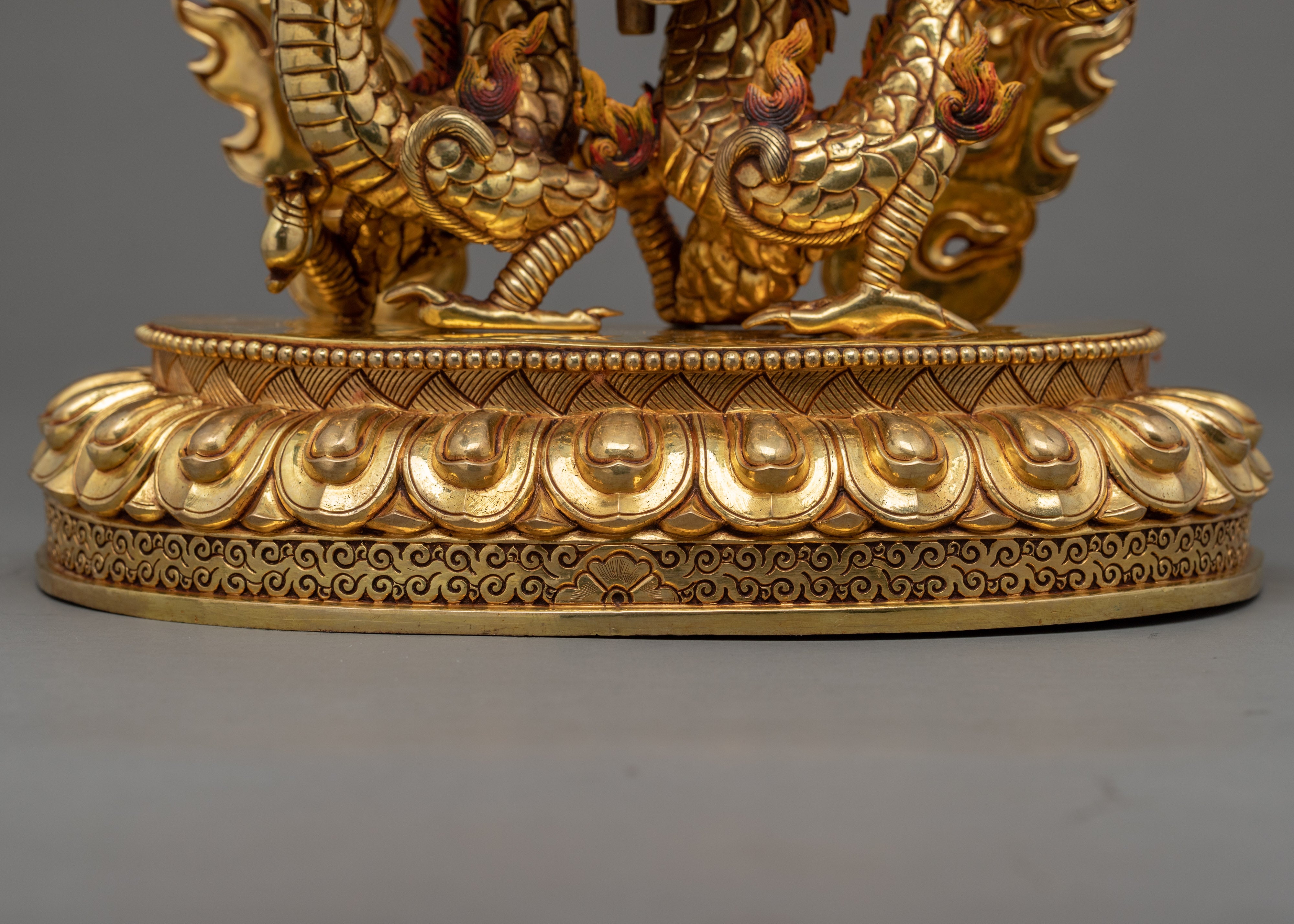 White Dzambhala Statue | Traditionally Hand Carved Wealth Deity