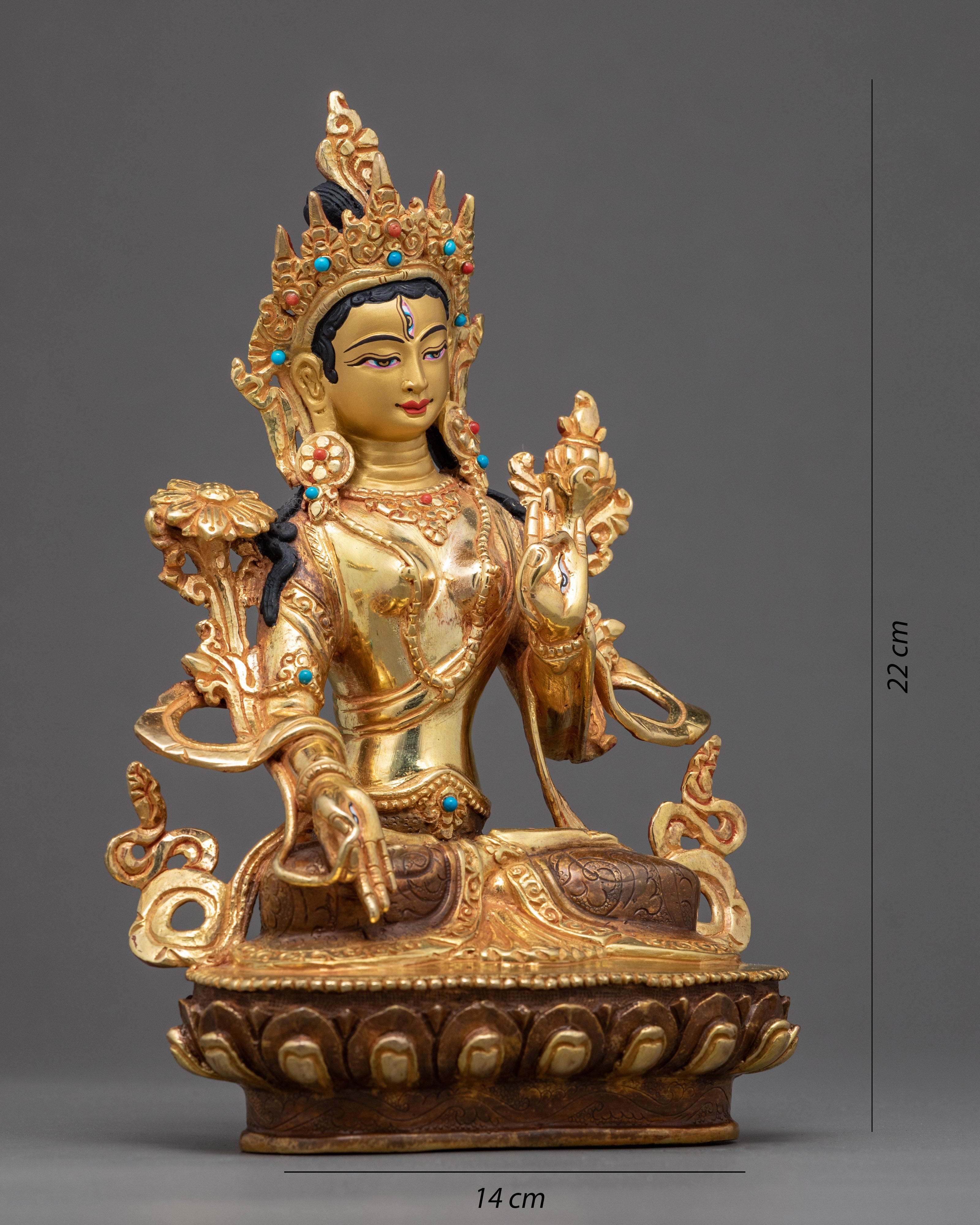 White Tara Statue | Traditional Female Buddha Sculpture
