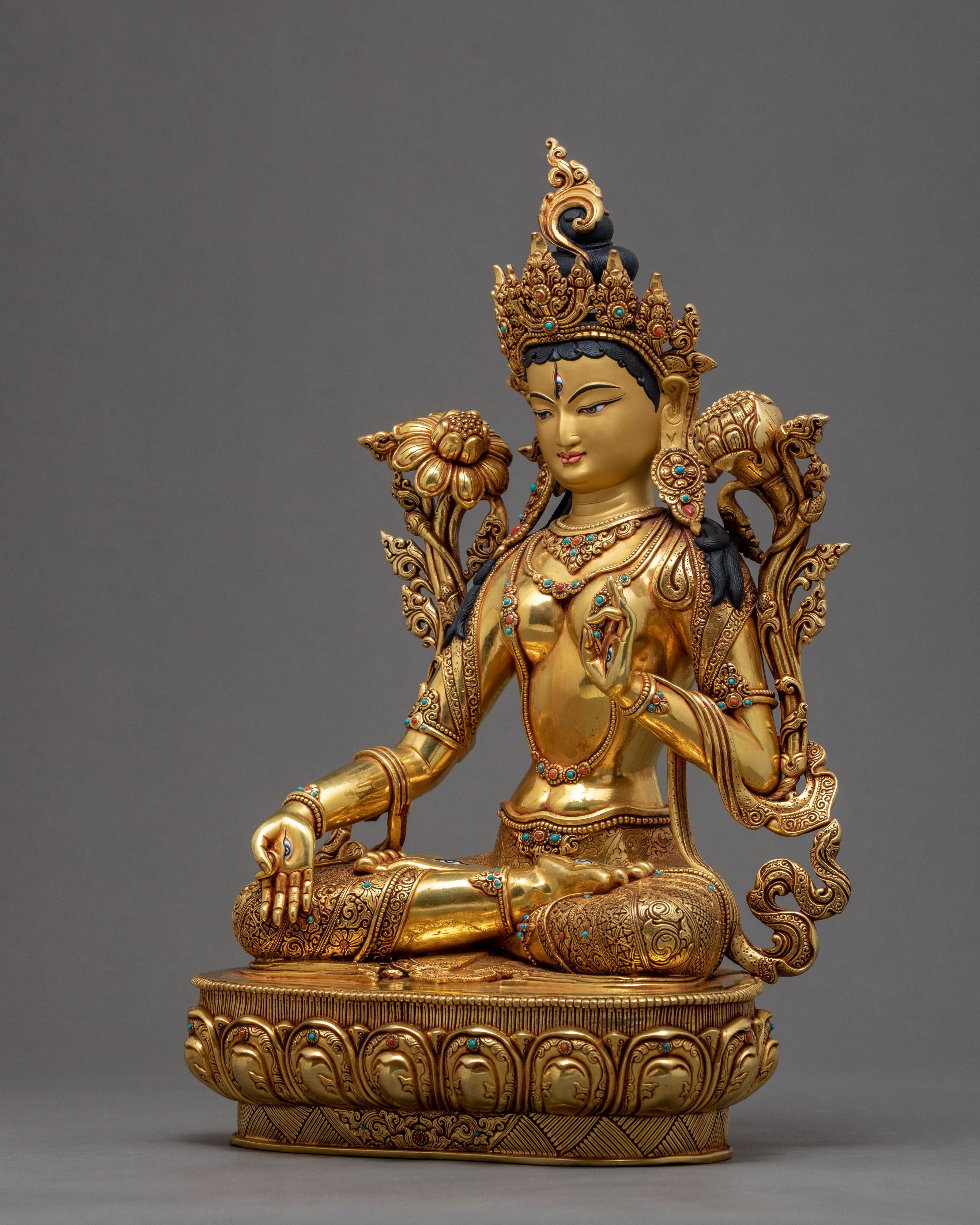 Tibetan White Tara | Long Life Deity | Himalayan Art Statue