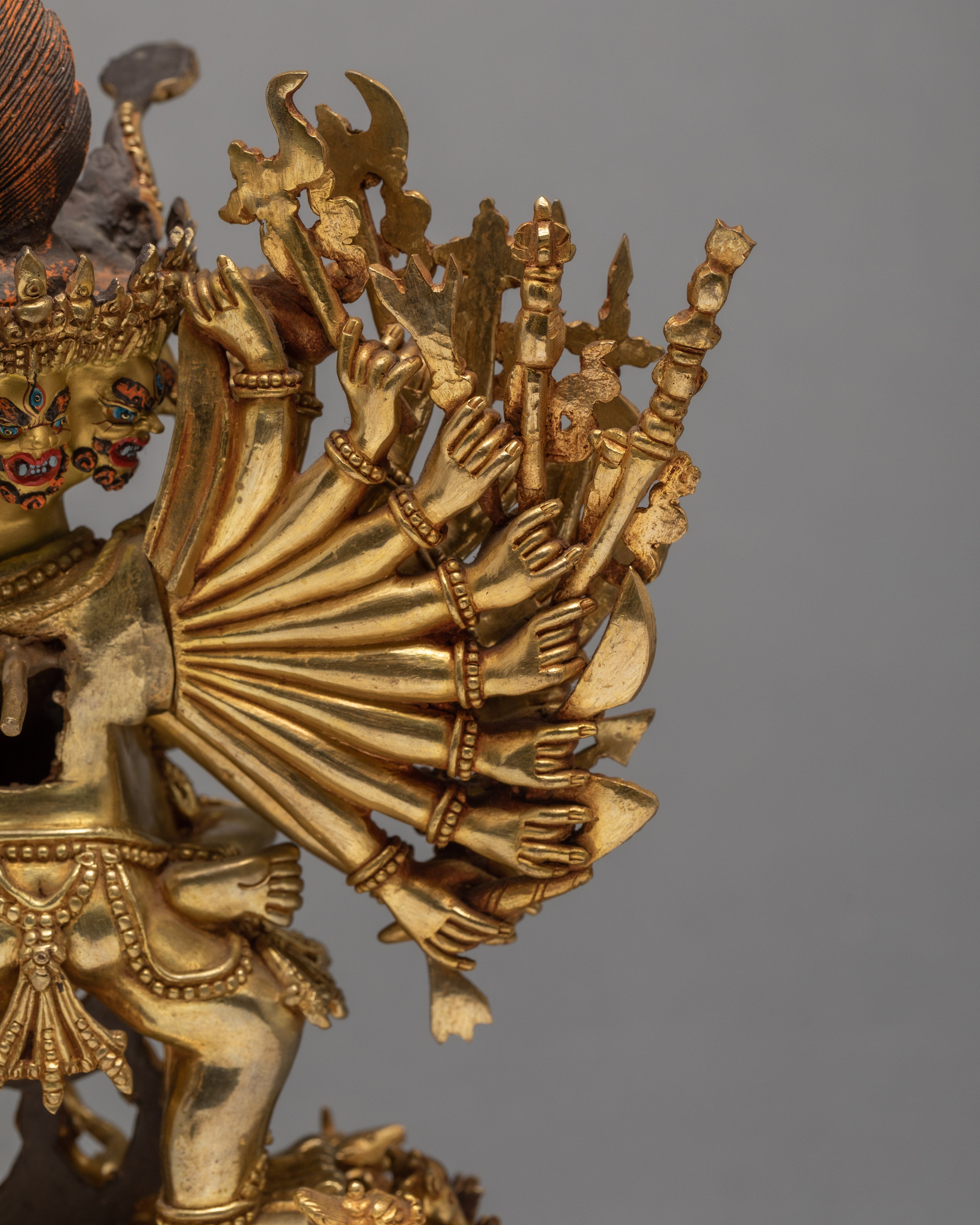 Yamantaka Statue | Buddhist Wrathful Deity | Exquisite Gold Statue