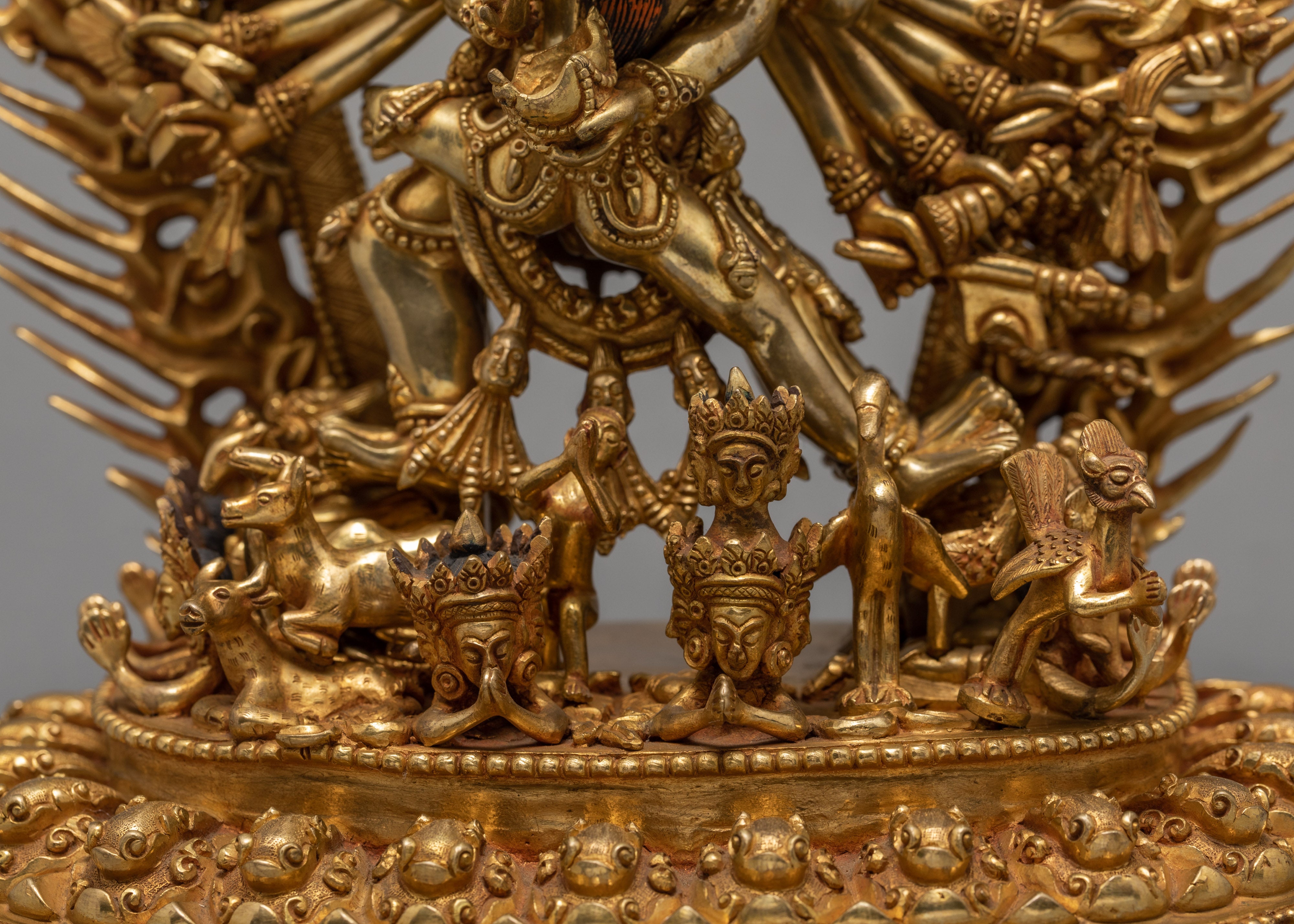 Yamantaka Statue | Buddhist Wrathful Deity | Exquisite Gold Statue