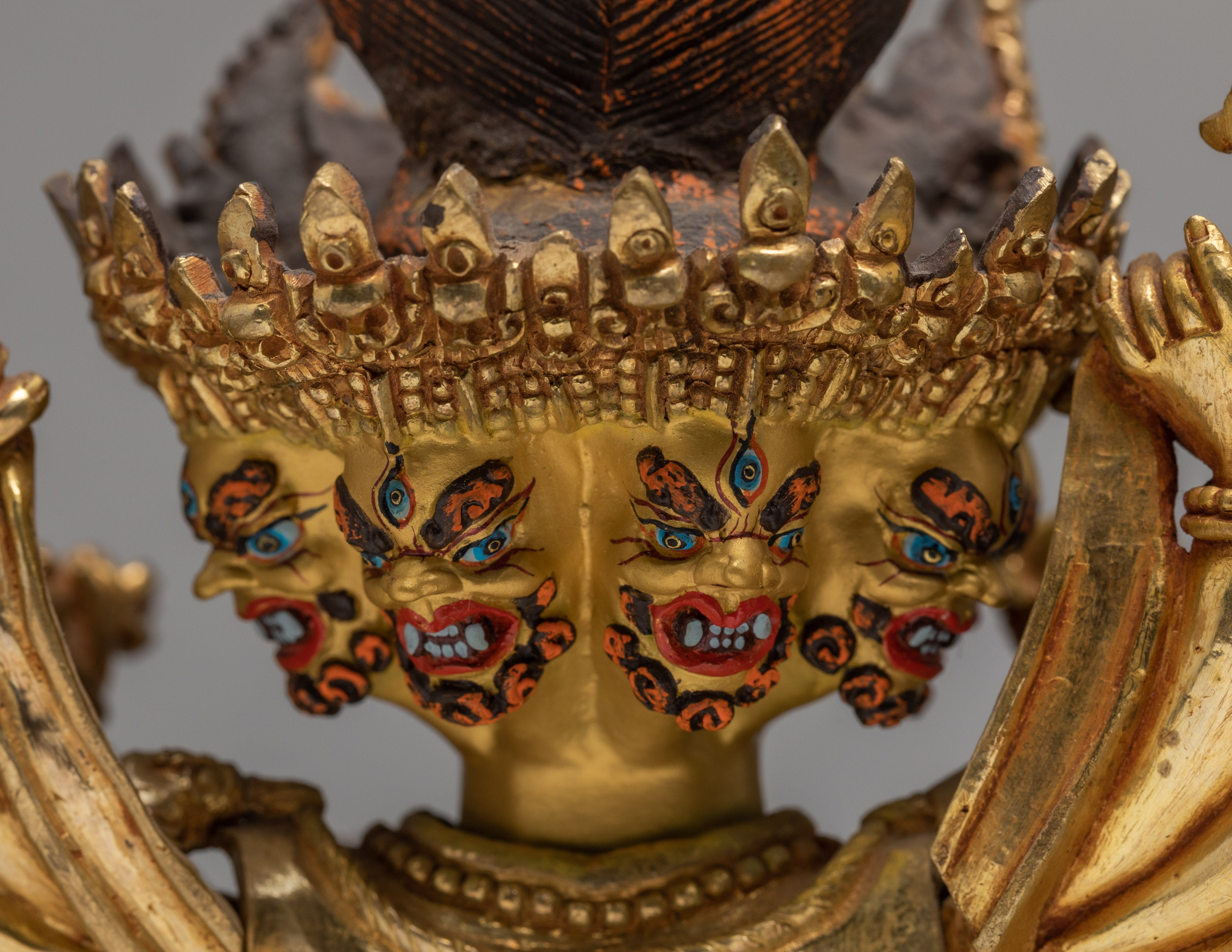 Yamantaka Statue | Buddhist Wrathful Deity | Exquisite Gold Statue