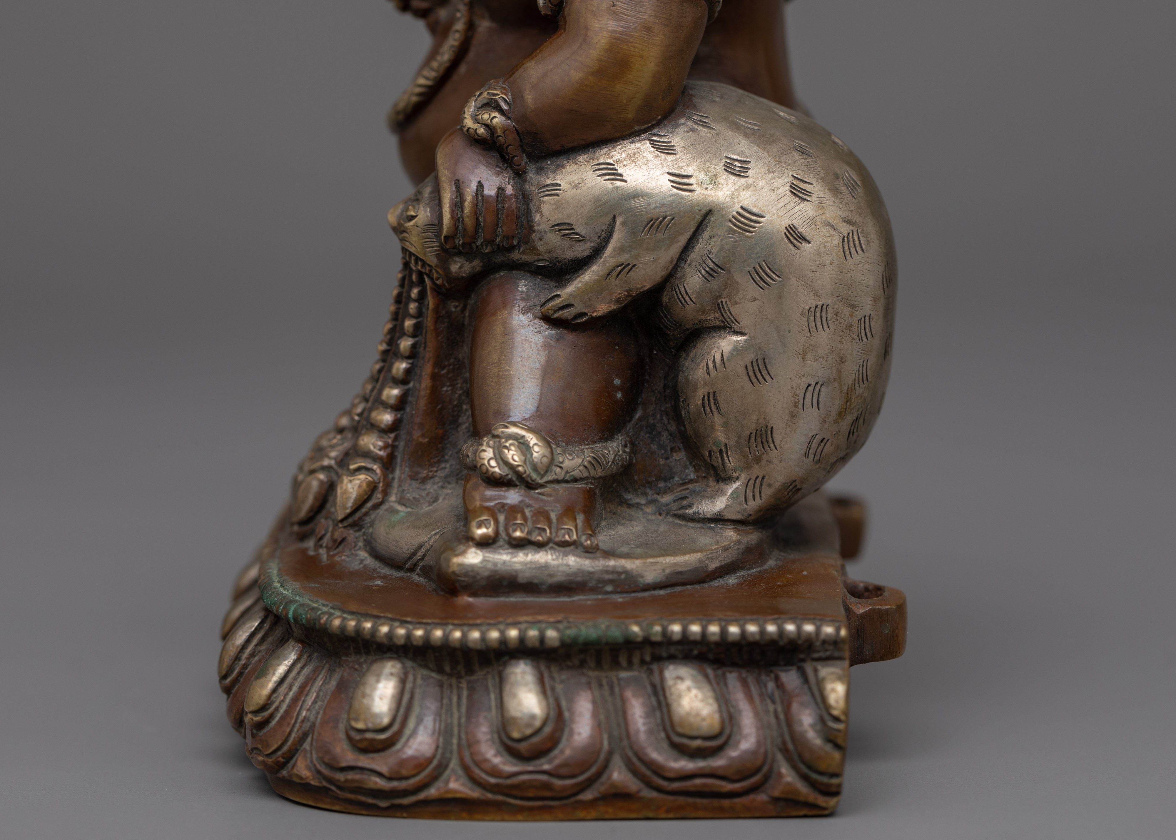 Black Dzambhala Statue | Buddhist Oxidized Copper Statue Traditionally Handmade