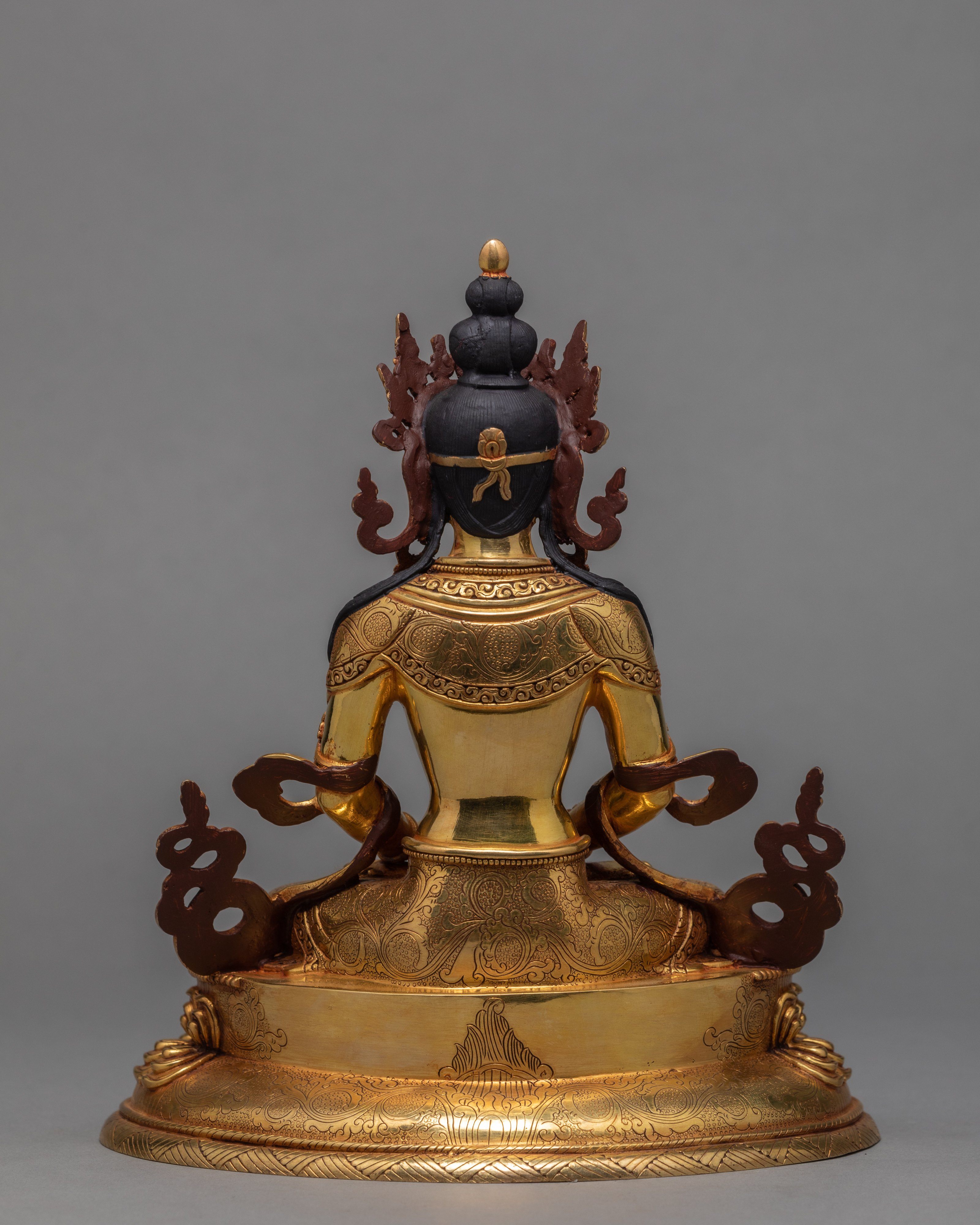 Amitayus Buddha, 24K Gold Gilded Amitayus Statue, Traditional Buddhist Art