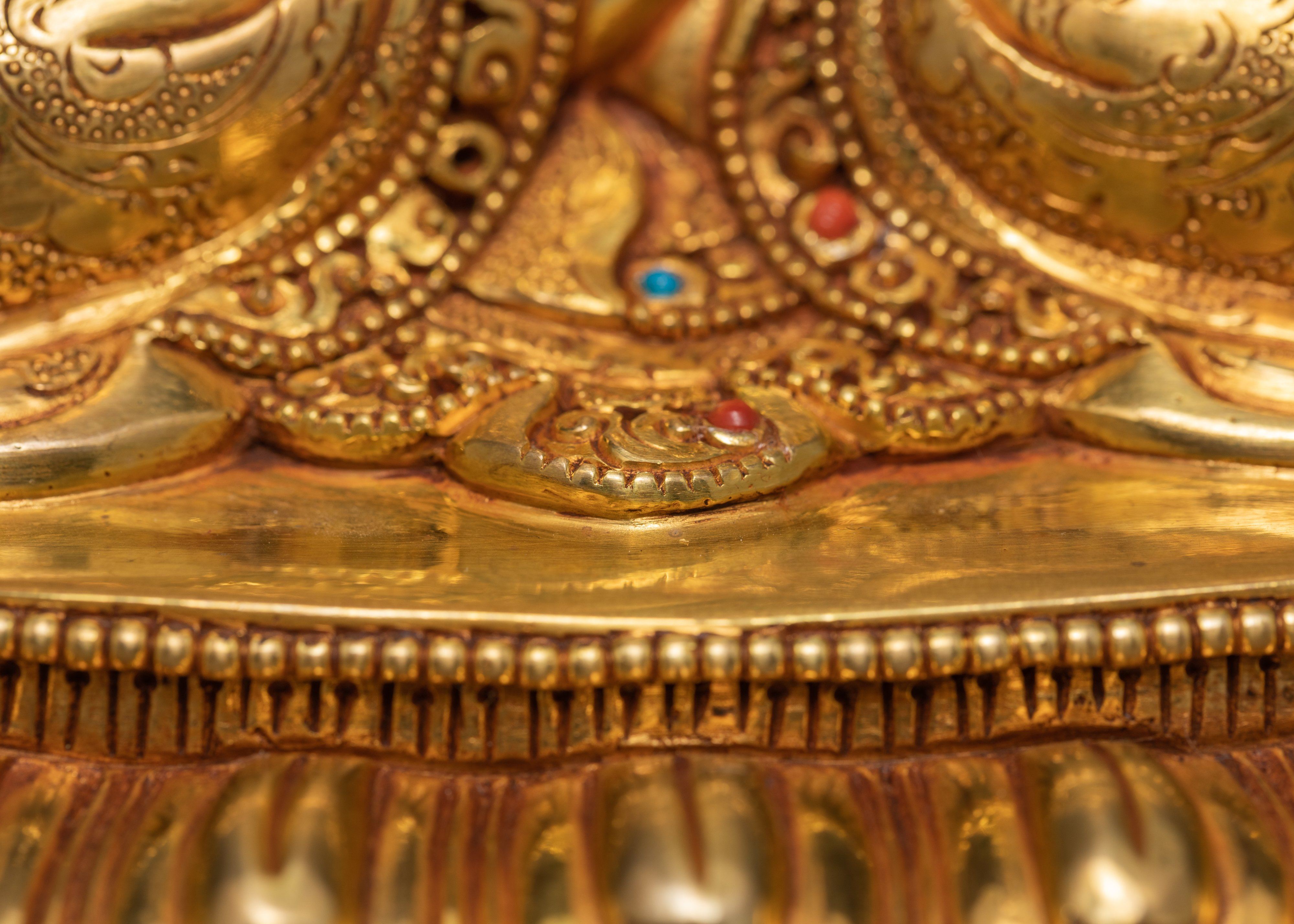 Amitayus Buddha | Handcarved Gold Gilded Statue